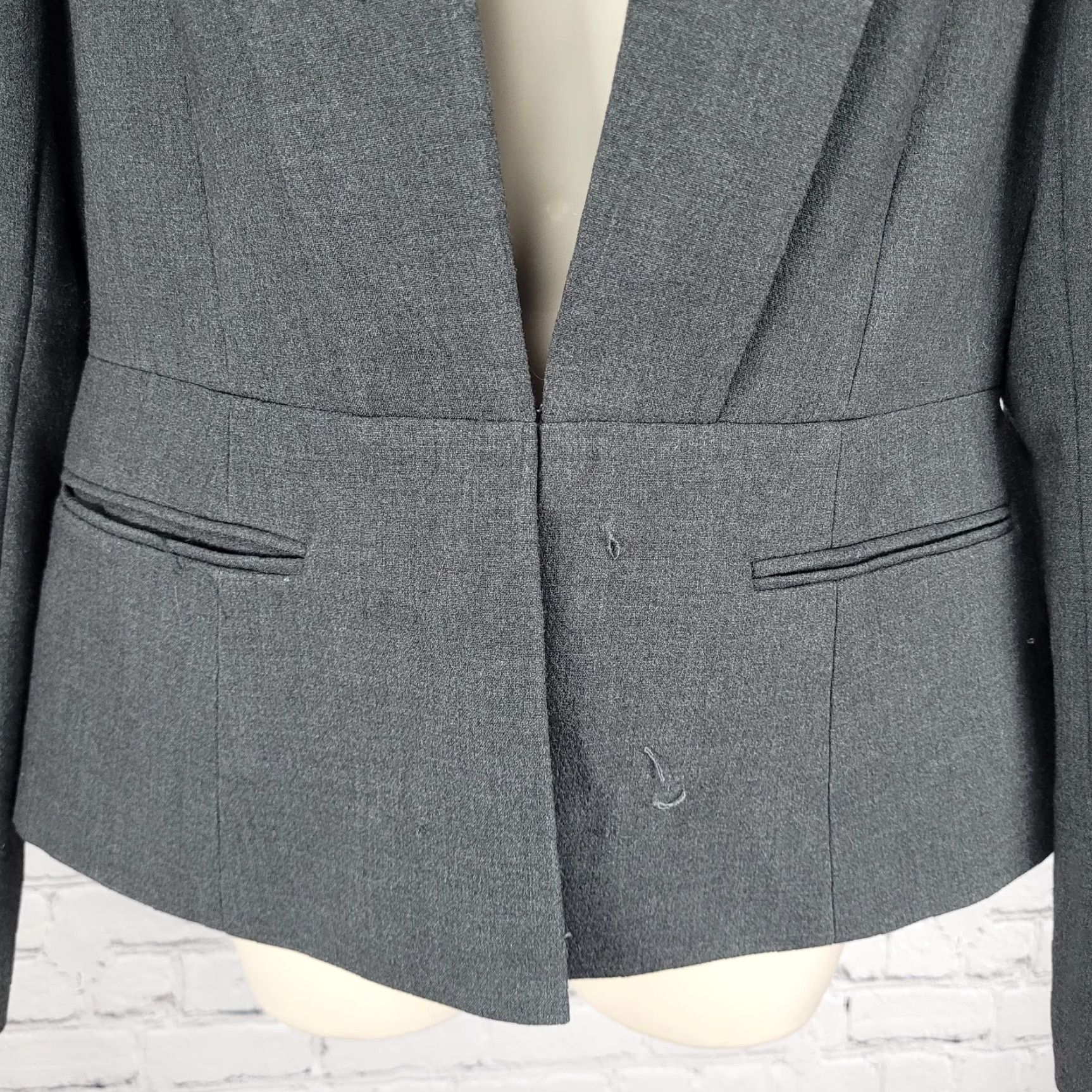 Ann Taylor VINTAGE Ann Taylor Gray Hook & Loop Shawl Lapel Lined Stretch Suit Jacket 8 Size M / US 6-8 / IT 42-44 - 5 Thumbnail