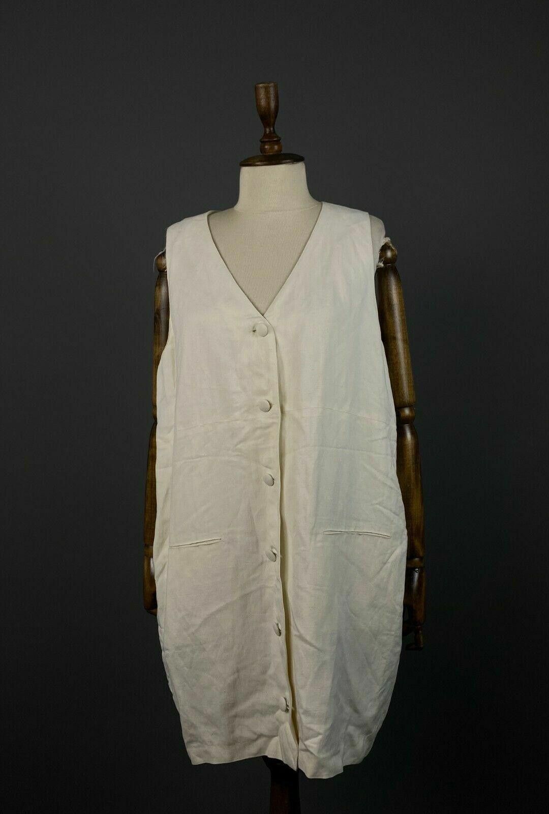 Designer Ladies Sonia Speciale White V-Neck Button Up Dress Size 44 Size M / US 6-8 / IT 42-44 - 1 Thumbnail