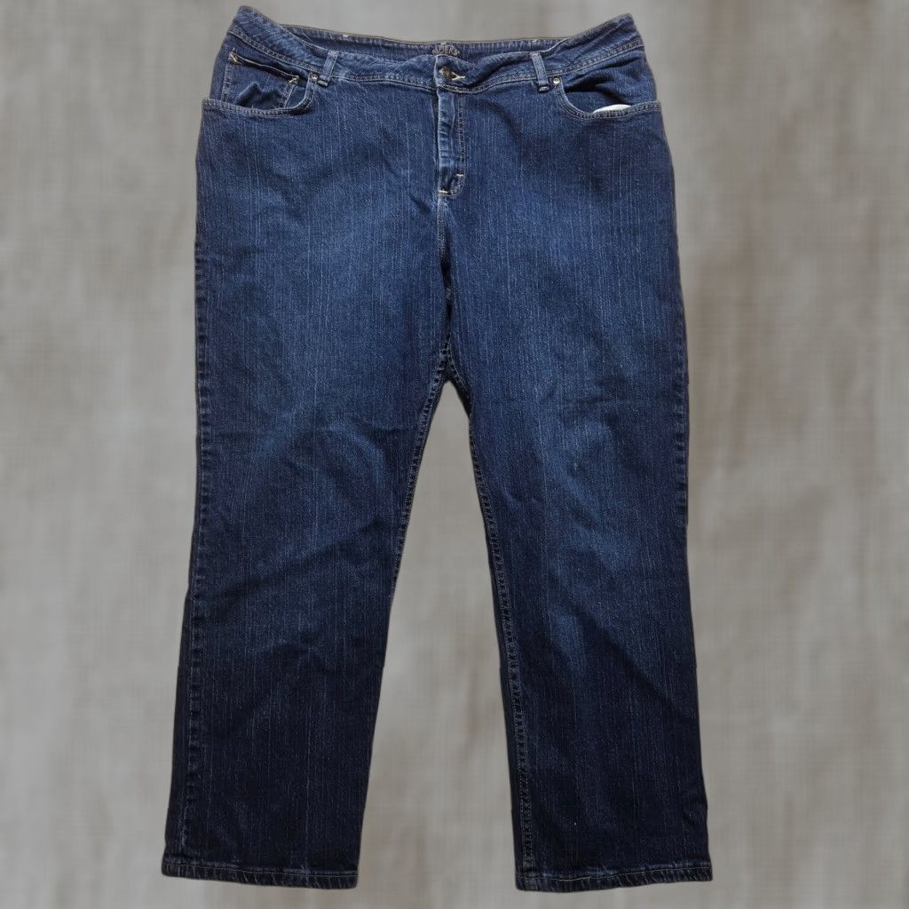 Lee LEE RIDERS Jeans Skinny Denim Blue 24W Adult Women's High Rise 11.5 in Stretch 5-Pocket Jeans Autumn Winter Spring Summer Size 42" / US 20 - 1 Thumbnail