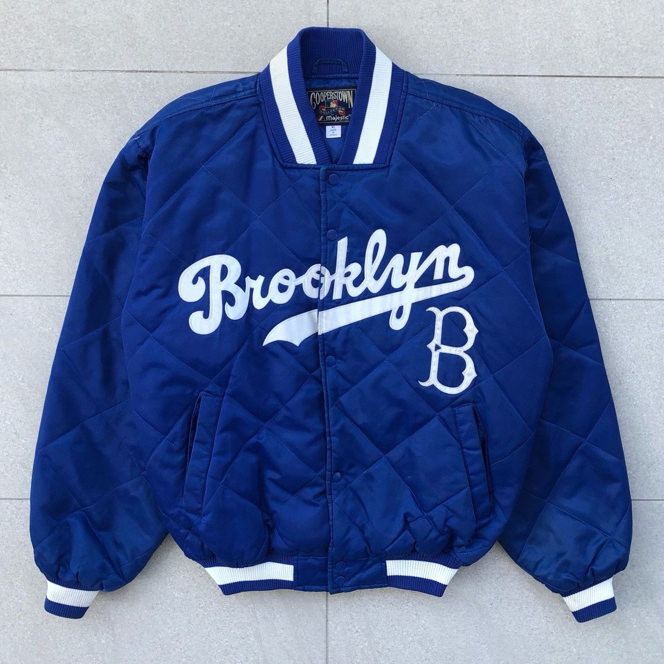 Cooperstown Collection VTG Brooklyn Cooperstown by Majestic Quilted Bomber Jacket Size US XL / EU 56 / 4 - 14 Thumbnail