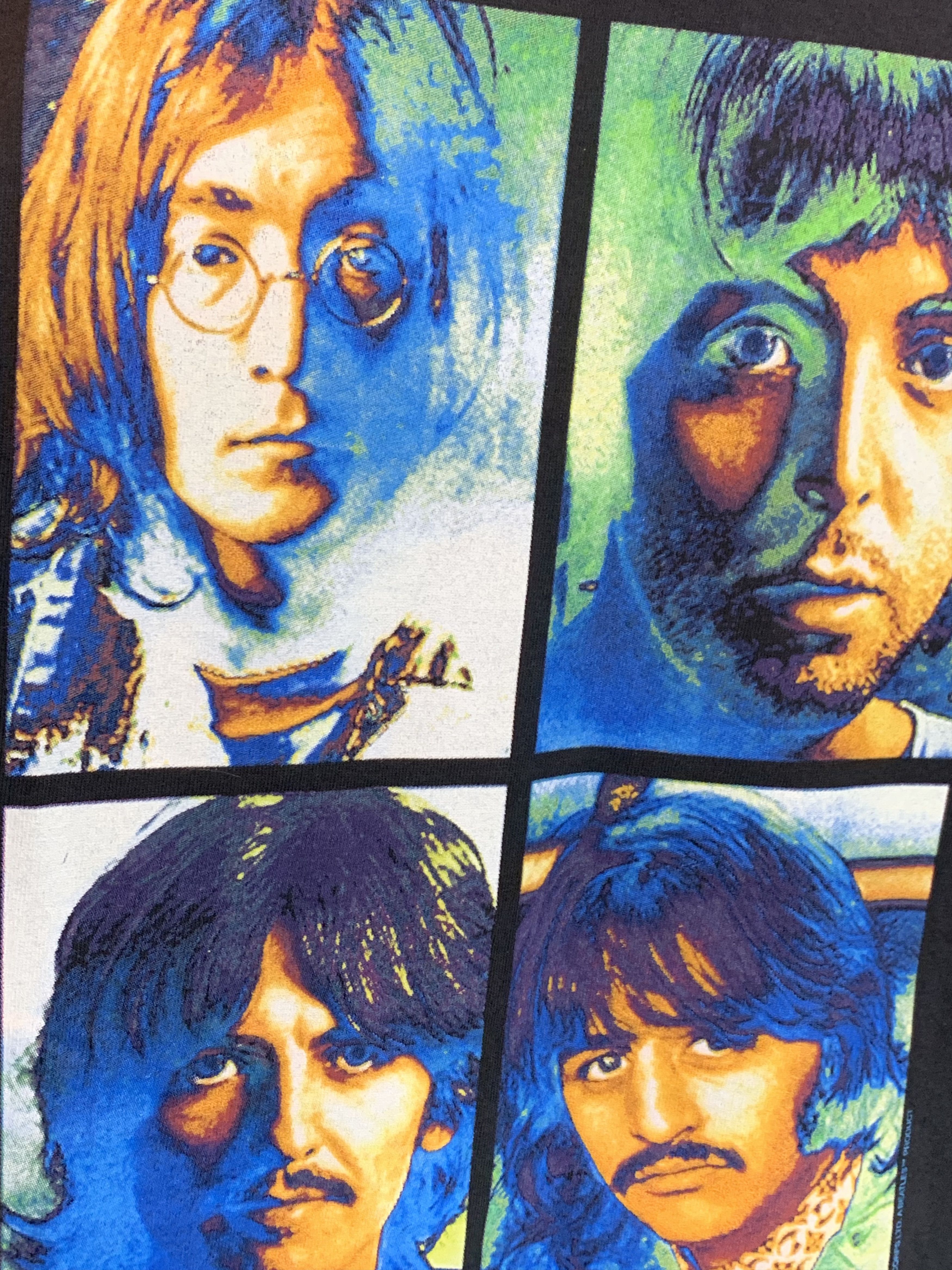 Band Tees *RARE* Vintage The Beatles Let It Be Psychedelic Art T-Shirt Size US XL / EU 56 / 4 - 5 Thumbnail