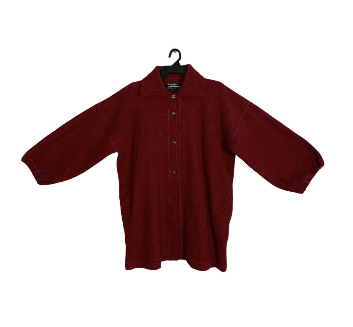 Designer × Salvatore Ferragamo 90s Salvatore Ferragamo Made In Italy Fleece Button Up Plain Size US S / EU 44-46 / 1 - 1 Thumbnail