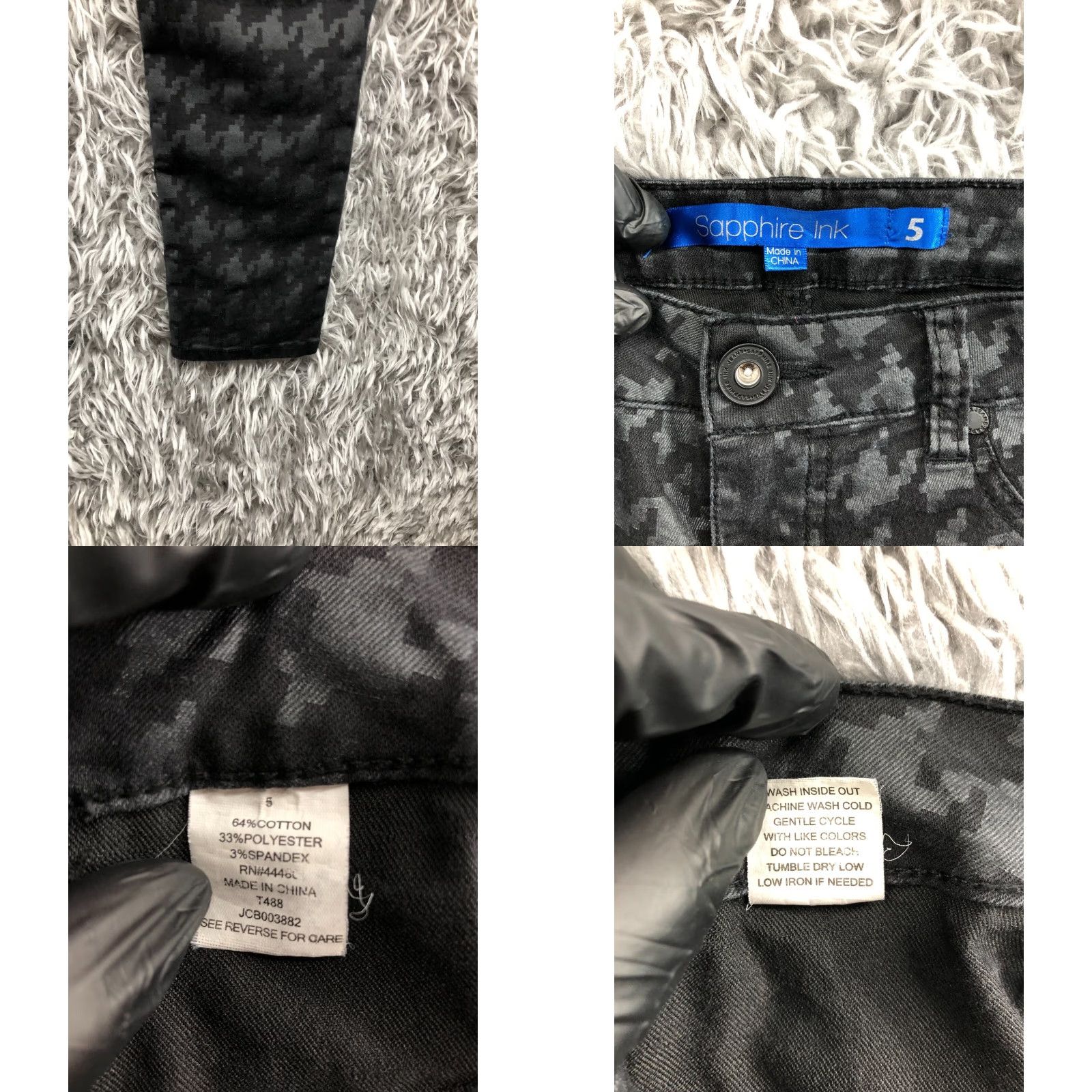 Vintage Sapphire Ink Skinny Ankle Pants Juniors Womens Size 5 Blue Knit Polyester Low Rise Pocket Button Elastic Waist Regular Inseam 30" Front Flat Front Size 27" / US 4 / IT 40 - 8 Thumbnail