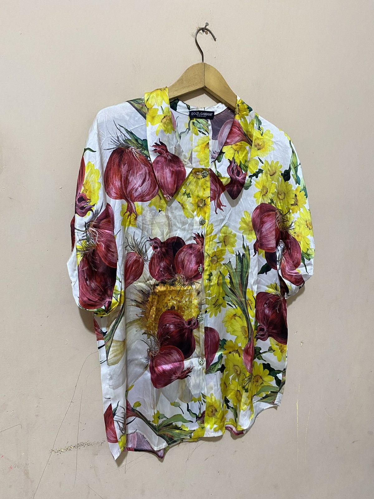 Dolce & Gabbana SS12 Dolce & Gabbana Onion Printed Silk Blouse “RUNWAY” Size S / US 4 / IT 40 - 2 Thumbnail
