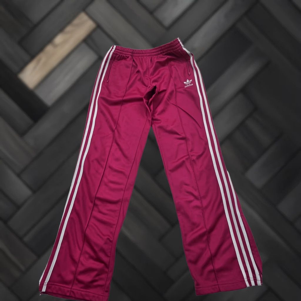 Adidas Adidas Track Pants Unisex Magenta Striped Loose Fit Drawcord Pants Size 32" / US 10 / IT 46 - 1 Thumbnail