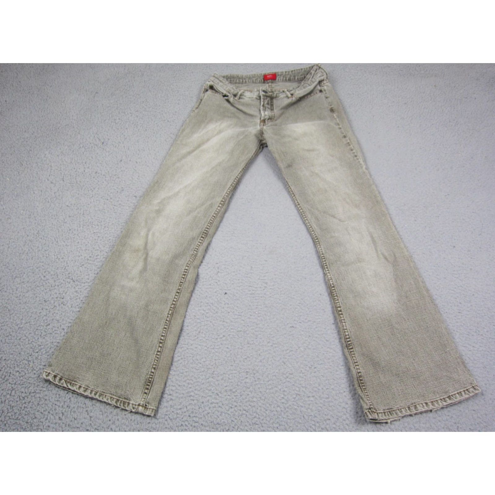 Mossimo Mossimo Jeans Womens 7 Gray Stretch Low Rise Flare Straight Baggy Denim Size 29 Inseam 30 in Size 28" / US 6 / IT 42 - 2 Thumbnail