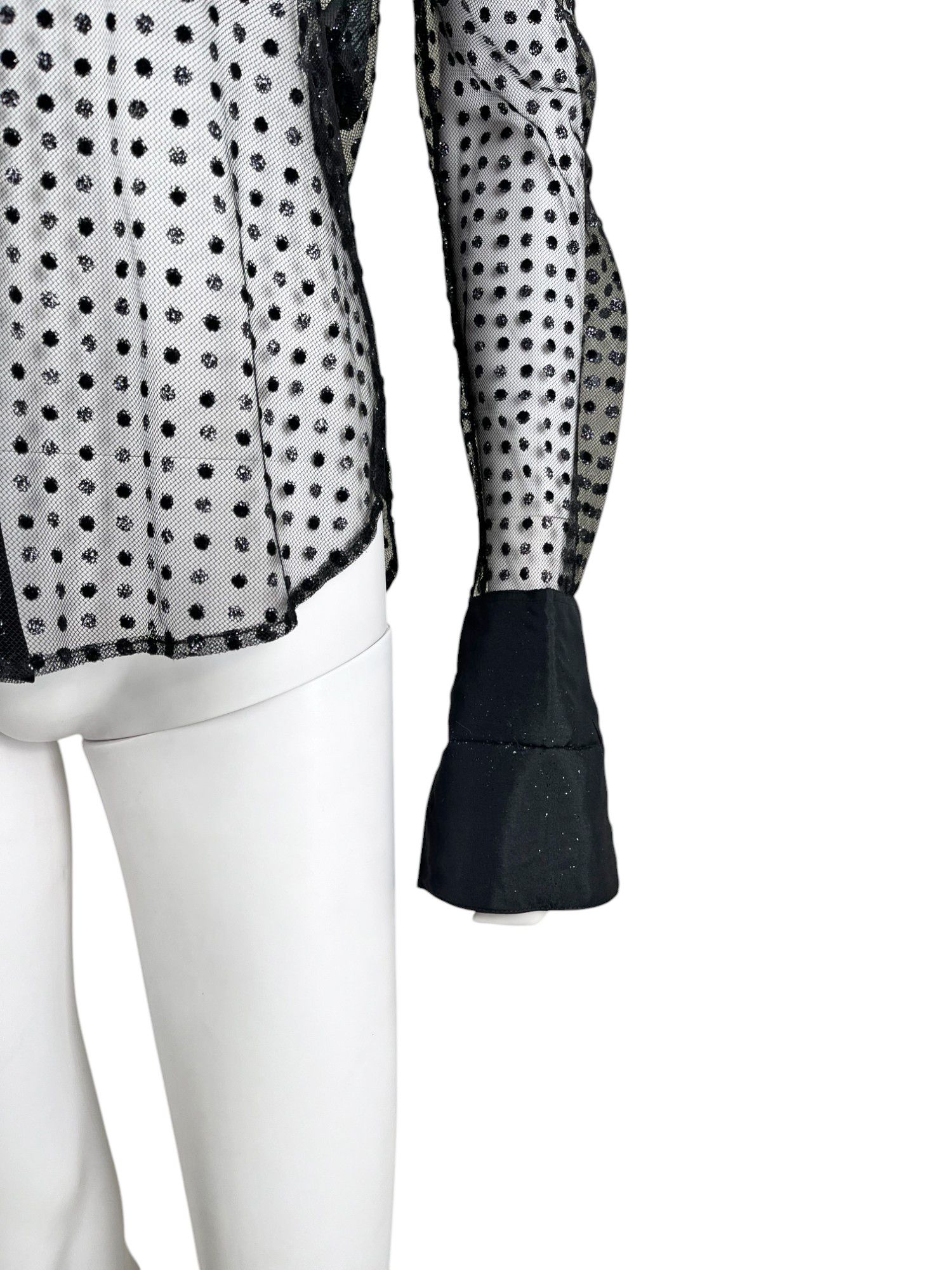 Saint Laurent Paris by Hedi Slimane S/S 2016 Transparent Silver Pois Shirt Size S / US 4 / IT 40 - 7 Thumbnail