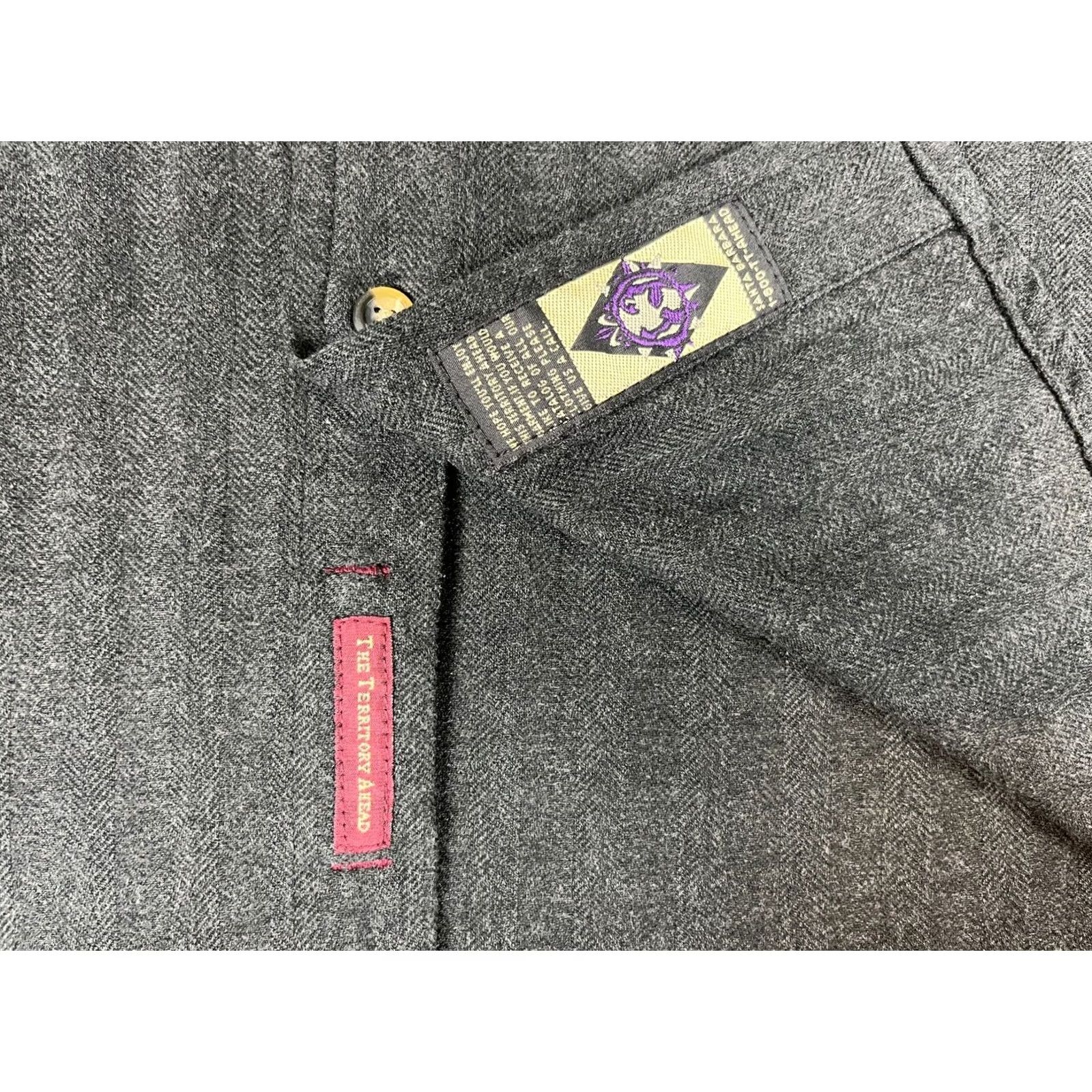 The Territory Ahead The Territory Ahead Men's Button-Up Shirt Tweed Herringbone Southwest Sz L Charcoal Cotton Blend Pockets Aztec Western - Mens Size US L / EU 52-54 / 3 - 5 Thumbnail