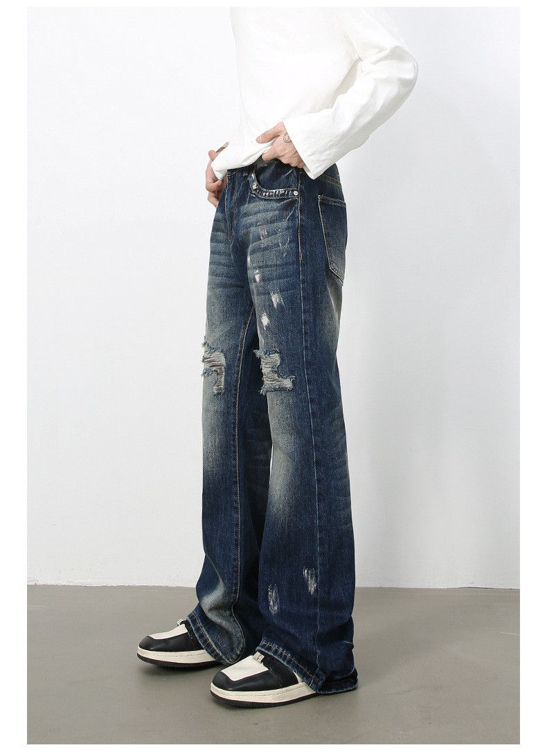 Japanese Brand High street retro men's trendy cool ripped flared jeans Size US 32 / EU 48 - 4 Thumbnail
