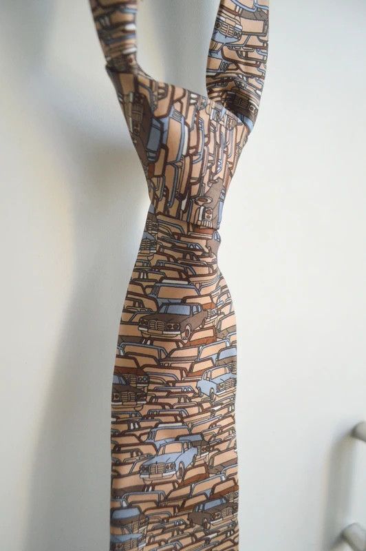 John Henry John Henry vintage silk tie with cars pattern 100% silk Size ONE SIZE - 3 Thumbnail
