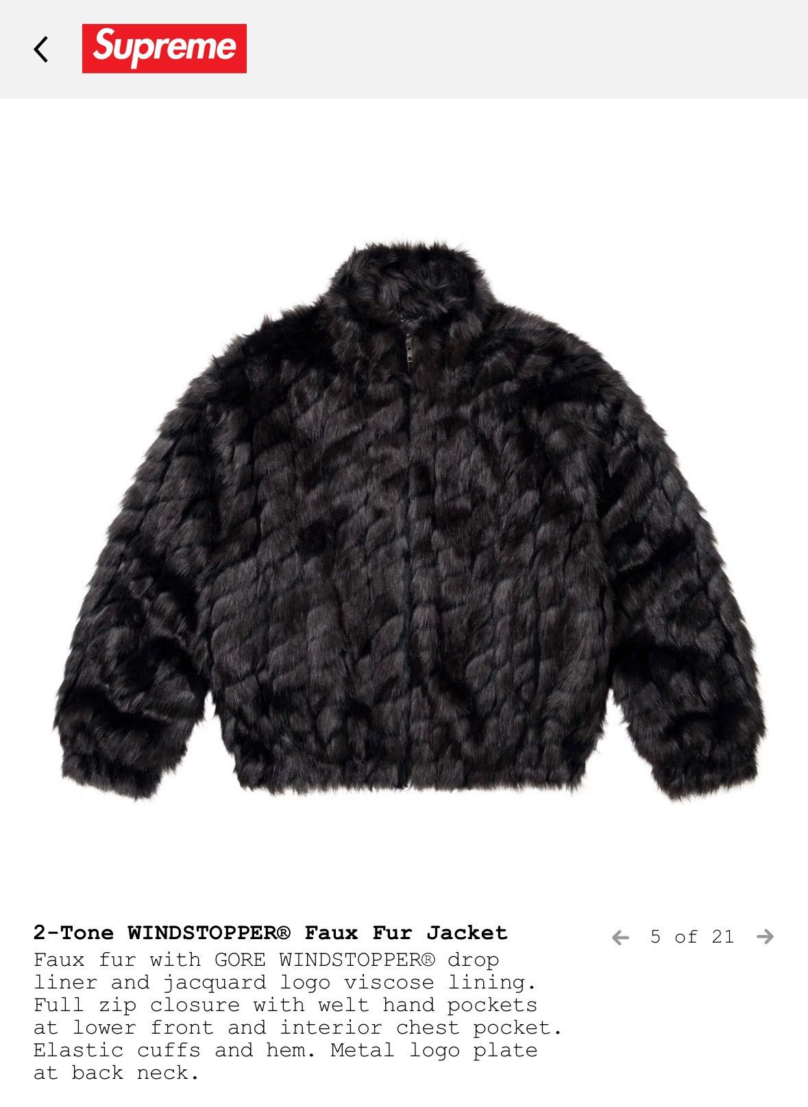 Supreme Supreme Faux Fur 2-Tone Windstopper Jacket SS25 Size US M / EU 48-50 / 2 - 5 Thumbnail