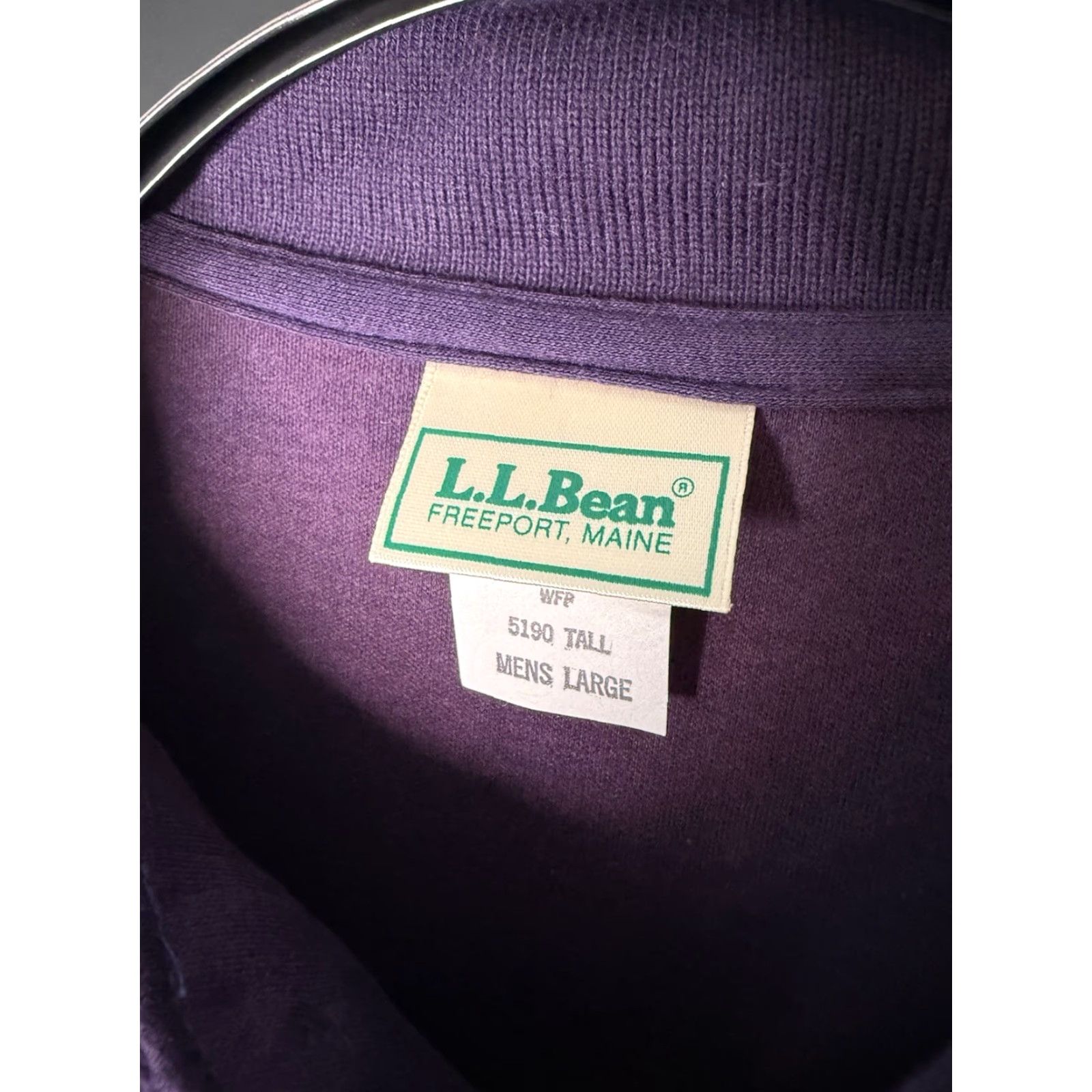 Vintage VINTAGE L.L. Bean Polo Shirt Mens Large Tall Purple Short Sleeve 90s USA Knit Cotton Regular Shirt Men Braodcast Size US L / EU 52-54 / 3 - 3 Thumbnail