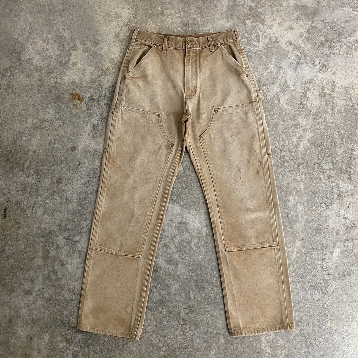 Carhartt Vintage Carhartt Double Knee Faded Tan Carpenter Pants Size US 29 - 3 Thumbnail