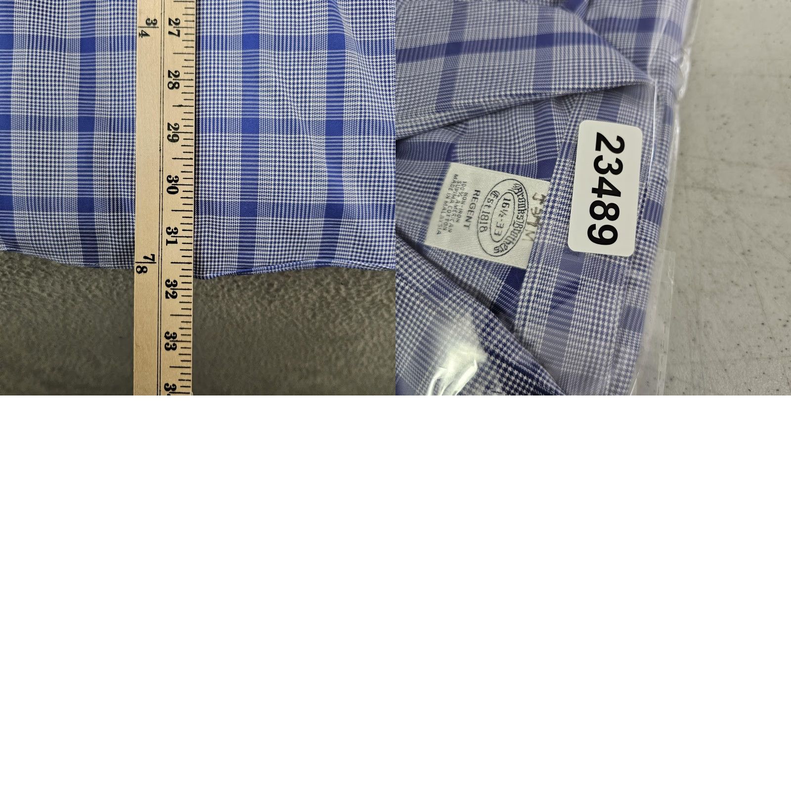Brooks Brothers Brooks Brothers Shirt Mens 16.5-33 Blue Check Regent Non Iron Supima Cotton Shirt Size US XL / EU 56 / 4 - 8 Thumbnail