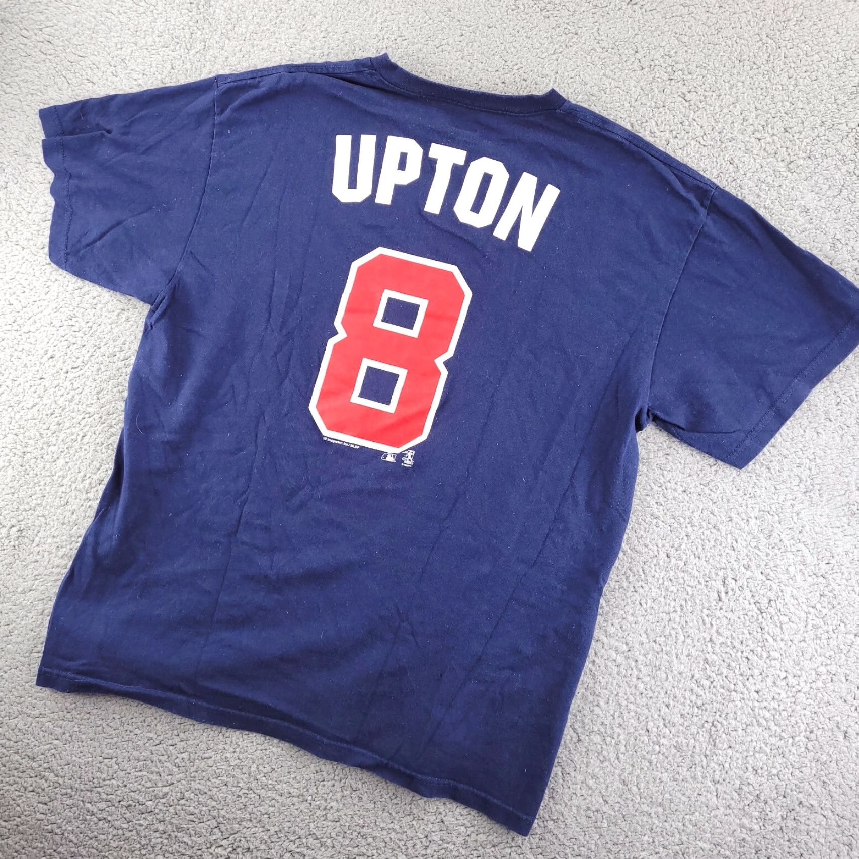 MLB BJ Upton Nike Shirt Mens Large Blue Atlanta Braves Navy Baseball MLB Short Sleeve Size US L / EU 52-54 / 3 - 2 Thumbnail