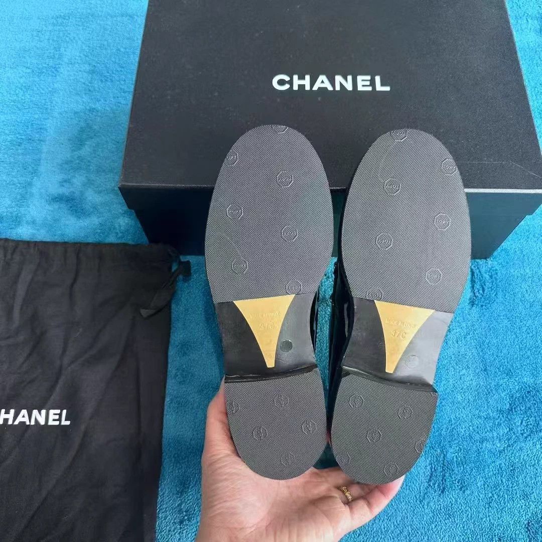 Chanel Chanel Classic Chain Logo Black Loafer - New Soles Size US 6 / IT 36 - 5 Thumbnail
