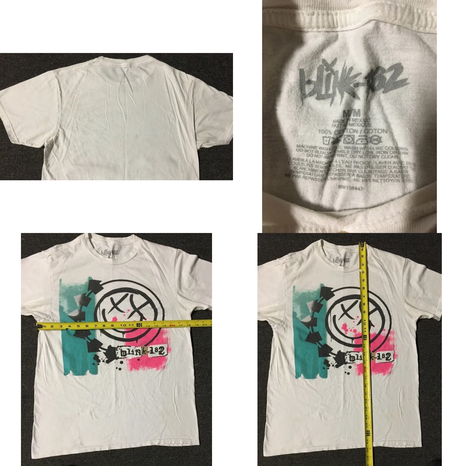 Vintage VINTAGE Blink 182 Faded Shirt S Punk Rock Music Tour Concert White Unisex Adults Small Smiley Face T-Shirt 80s 90s Grunge Punk Rock Band Size US S / EU 44-46 / 1 - 8 Thumbnail