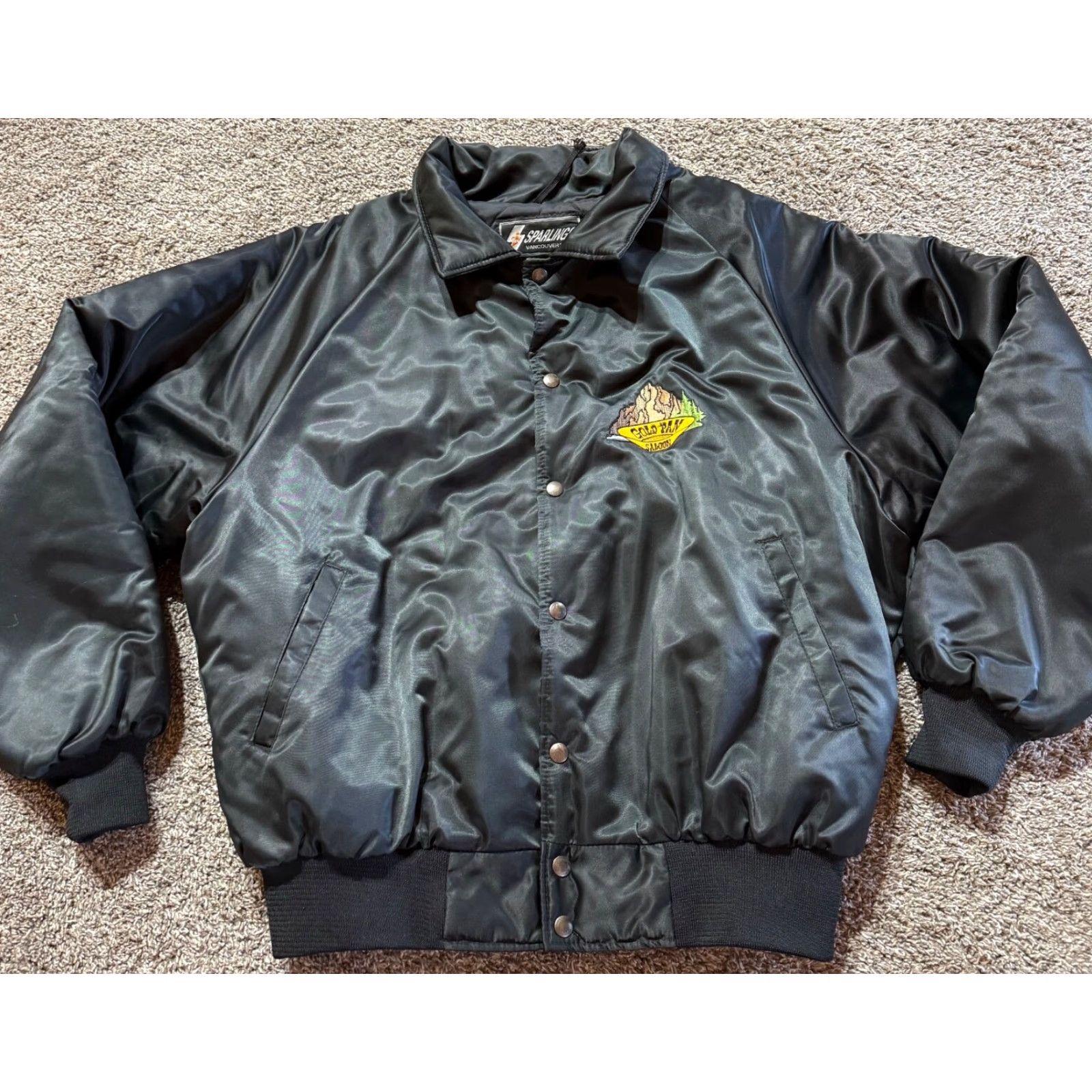 Vintage Sparlings Jacket Mens XL Black Quilted Vancouver BC 90s Saloon Yukon Saloon Gold Rush Theme Size US XL / EU 56 / 4 - 3 Thumbnail