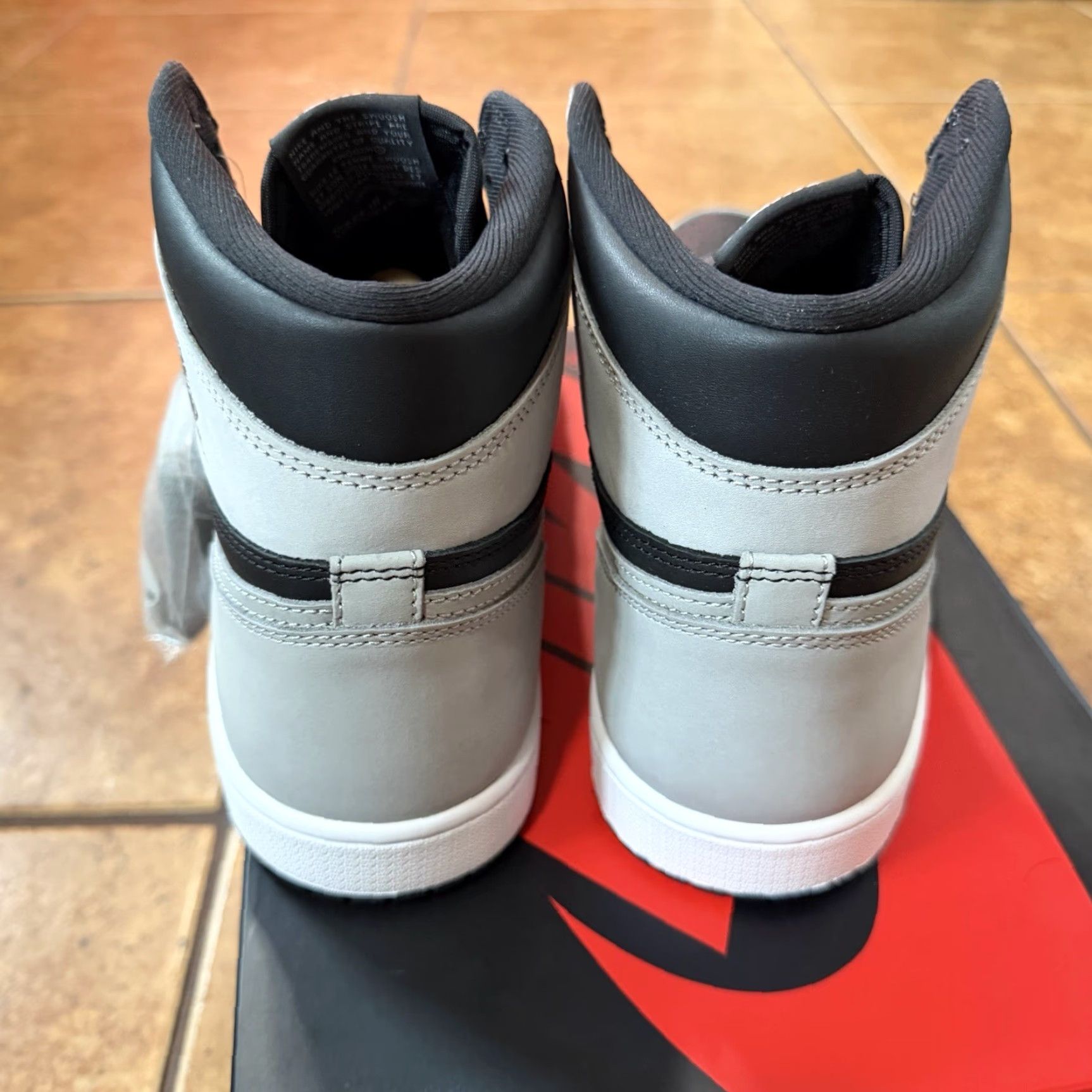 Jordan Brand Nike Jordan Shadow 2.0 High OG Retro Leather Sneaker 12 Men's Grey Black 555088-035 Size US 12 / EU 45 - 5 Thumbnail