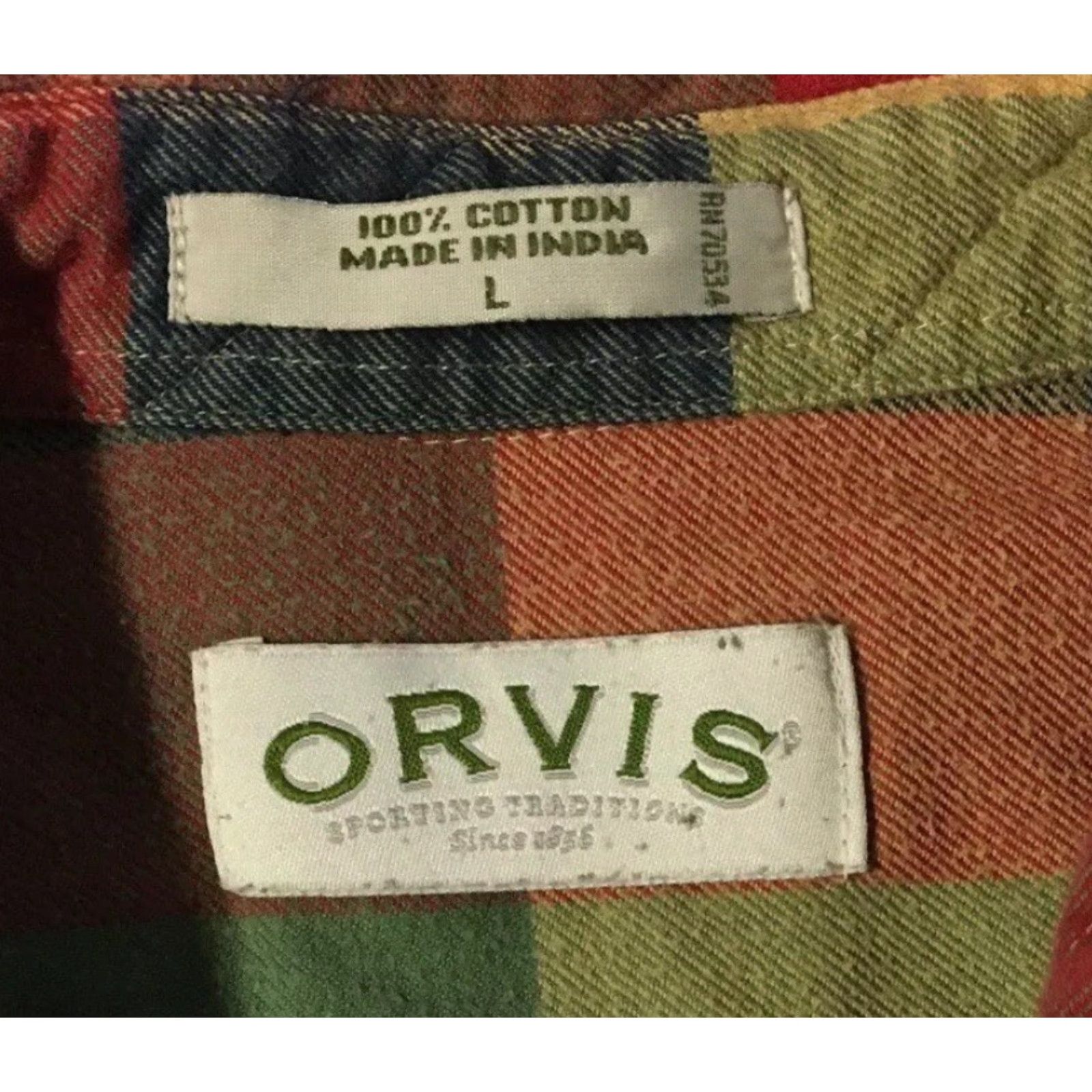 Orvis Vtg 90s Orvis Flannel Shirt XL Patchwork Western Cowboy Surf Skate AOP Grunge Size US XL / EU 56 / 4 - 3 Thumbnail