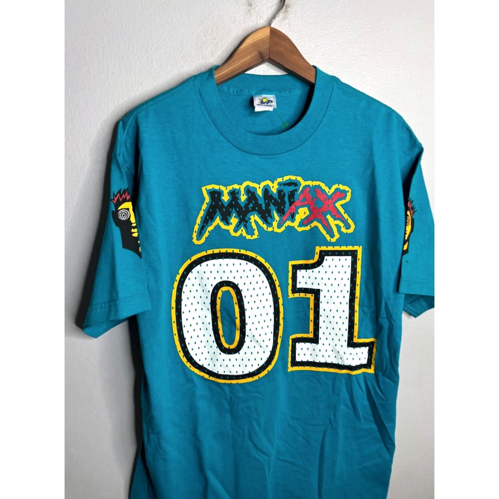 Champion VINTAGE XFL Memphis Maniax Football T-Shirt Large Green Teal 90s Mens Size US L / EU 52-54 / 3 - 2 Thumbnail