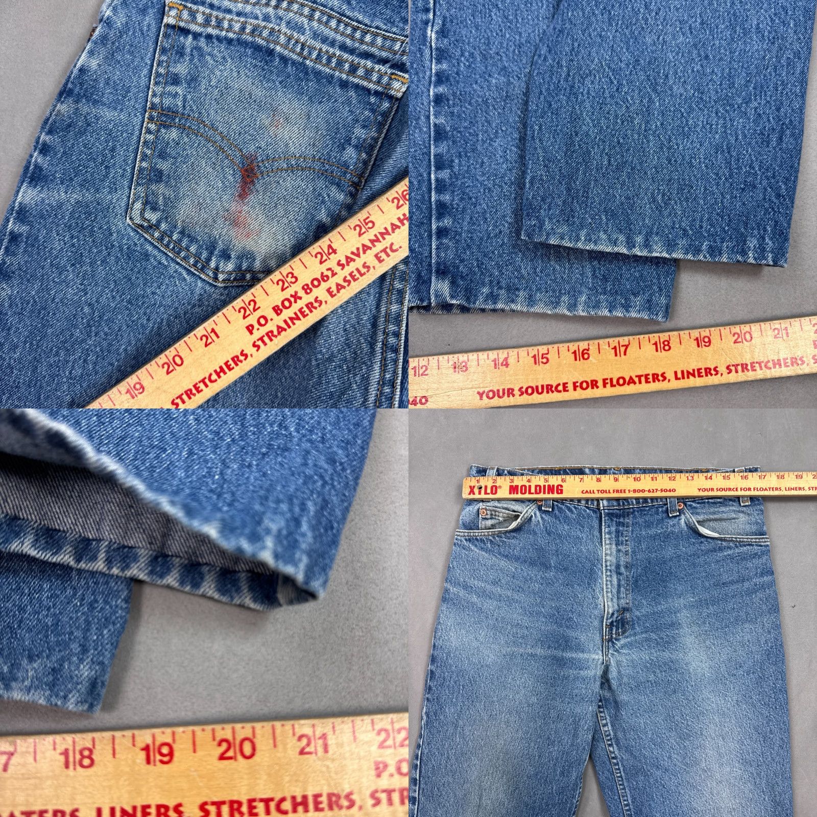 Levi's VINTAGE Levi's Jeans Mens 34x28 Blue 90s Orange Tab Made USA 550 (Tag35x32) Jeans Mens 90s Blue 550 Levi's 34x28 Size US 35 - 8 Thumbnail