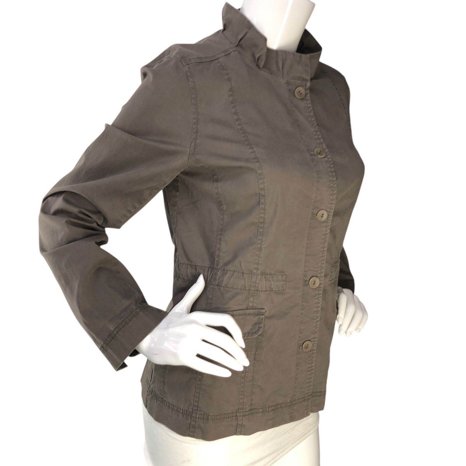 Eileen Fisher Eileen Fisher Size S Shacket Ruffle Collar Utility TINY FLAW Size S / US 4 / IT 40 - 10 Thumbnail