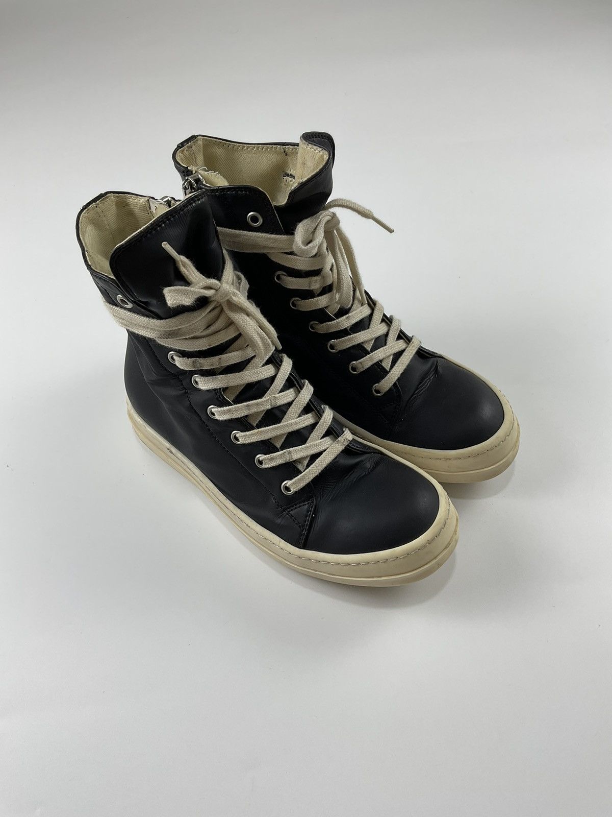 image of Rick Owens Vegan Leather Ramones Shoes in Black, Men's (Size 5)