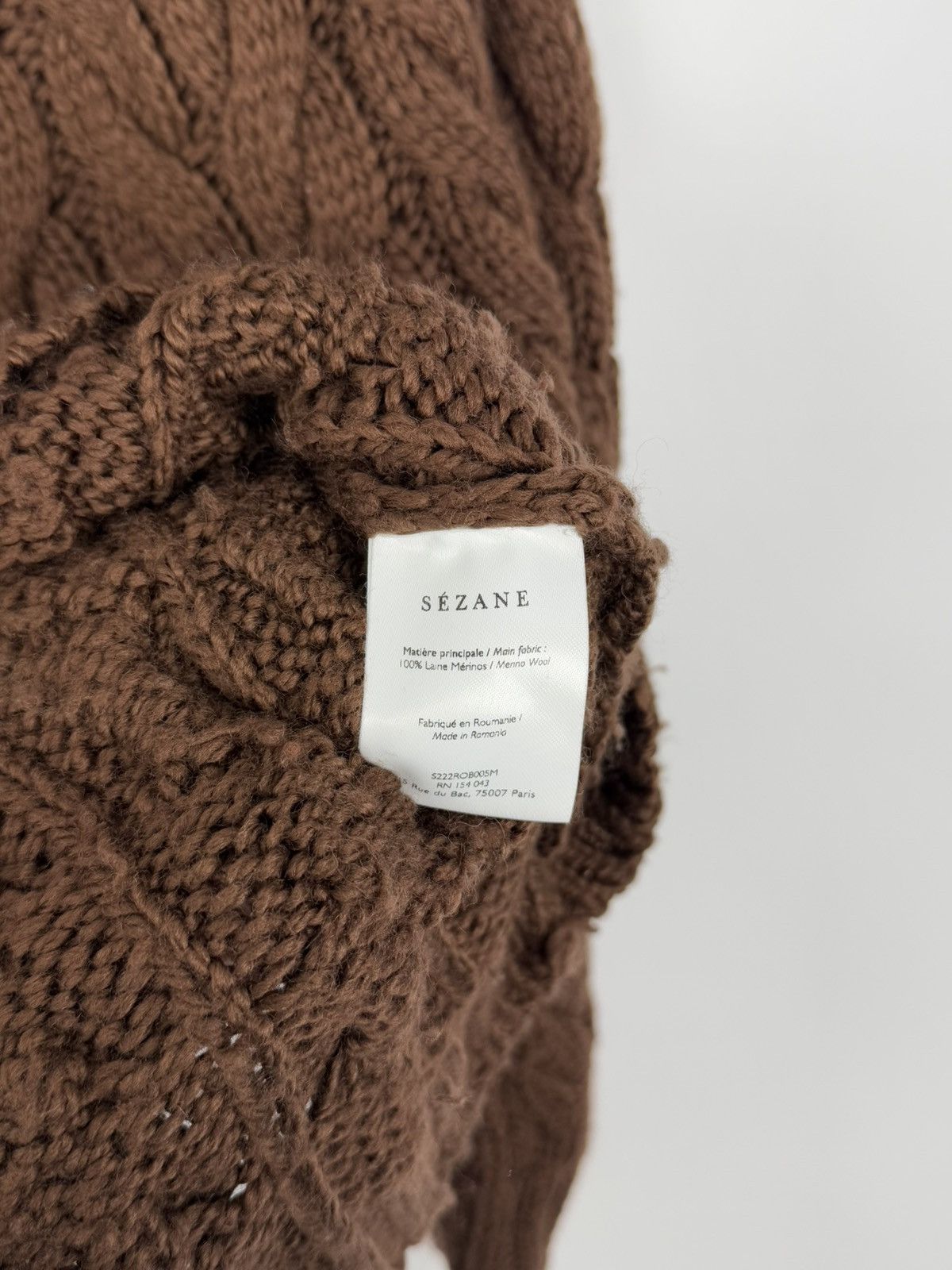 Sezane Sezane Cable Knit Wool Brown Sweater Size M Size M / US 6-8 / IT 42-44 - 8 Thumbnail