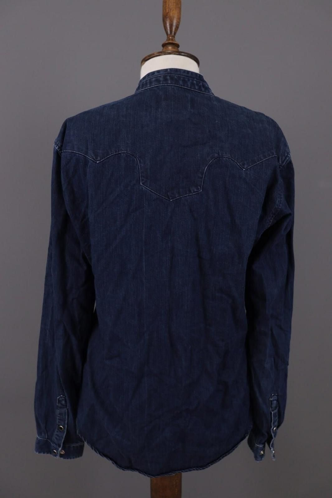 The Kooples The Kooples Sport Fitted Blue Denim Snap Shirt Size L Size L / US 10 / IT 46 - 10 Thumbnail