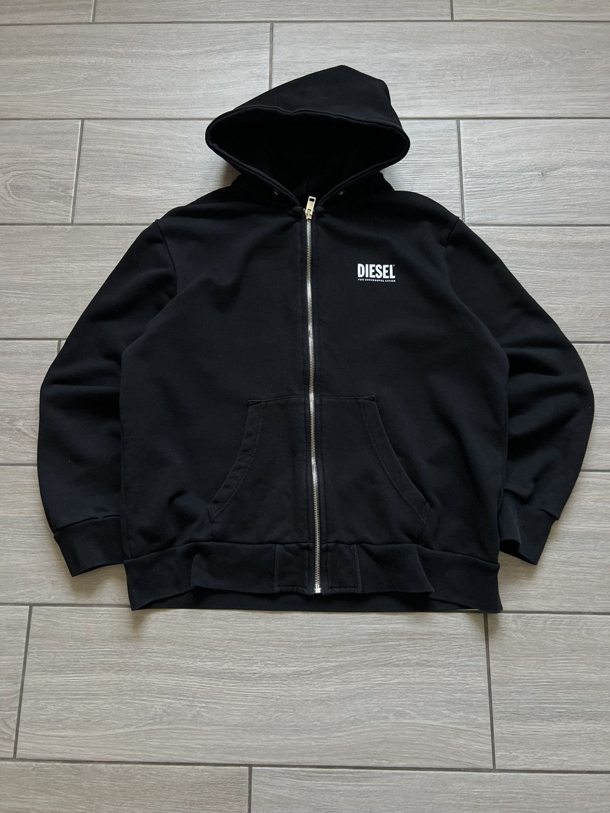 Diesel Vintage Diesel Big Ligo Zip Up Hoodie Black Size US M / EU 48-50 / 2 - 3 Thumbnail