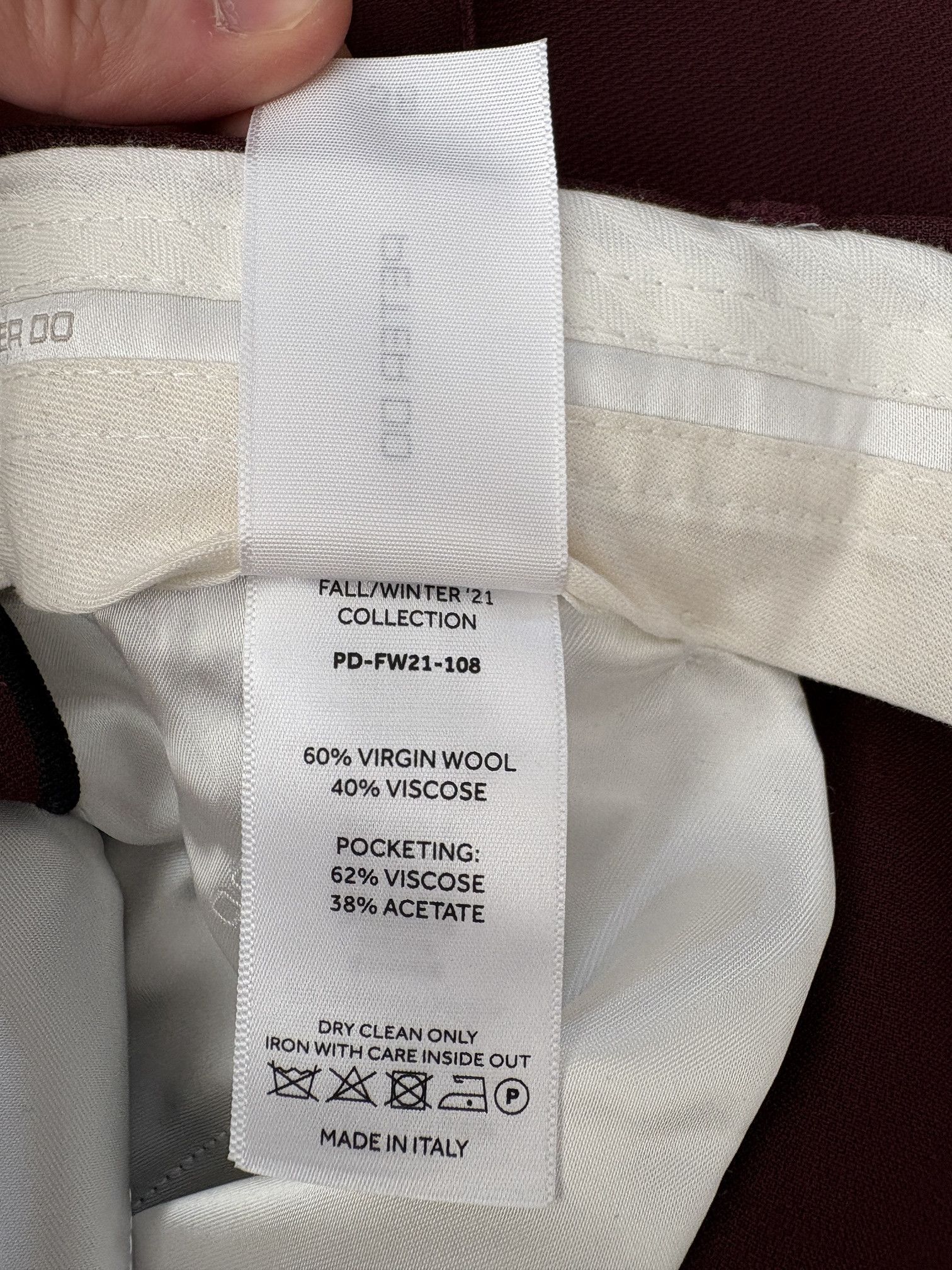 Peter Do 21FW Burgundy Belted Wide Pants Size US 30 / EU 46 - 8 Thumbnail