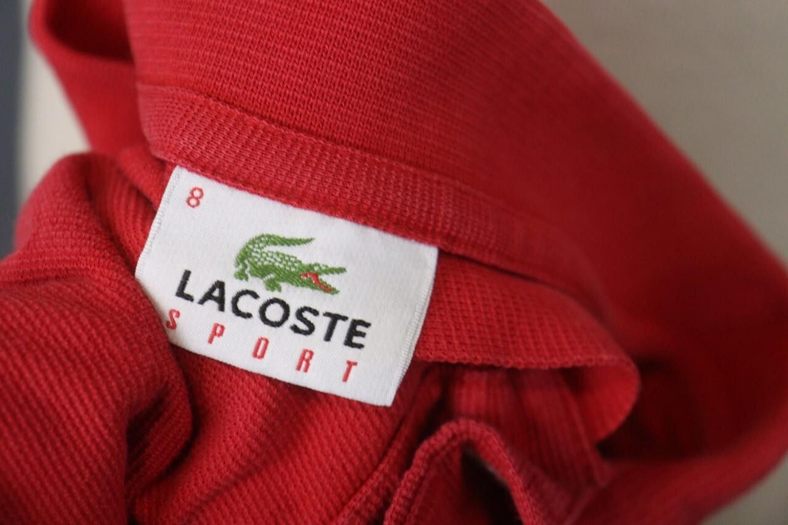 Lacoste Lacoste Red Cotton Collared Popover Polo Shirt Size 8 Size US M / EU 48-50 / 2 - 12 Thumbnail