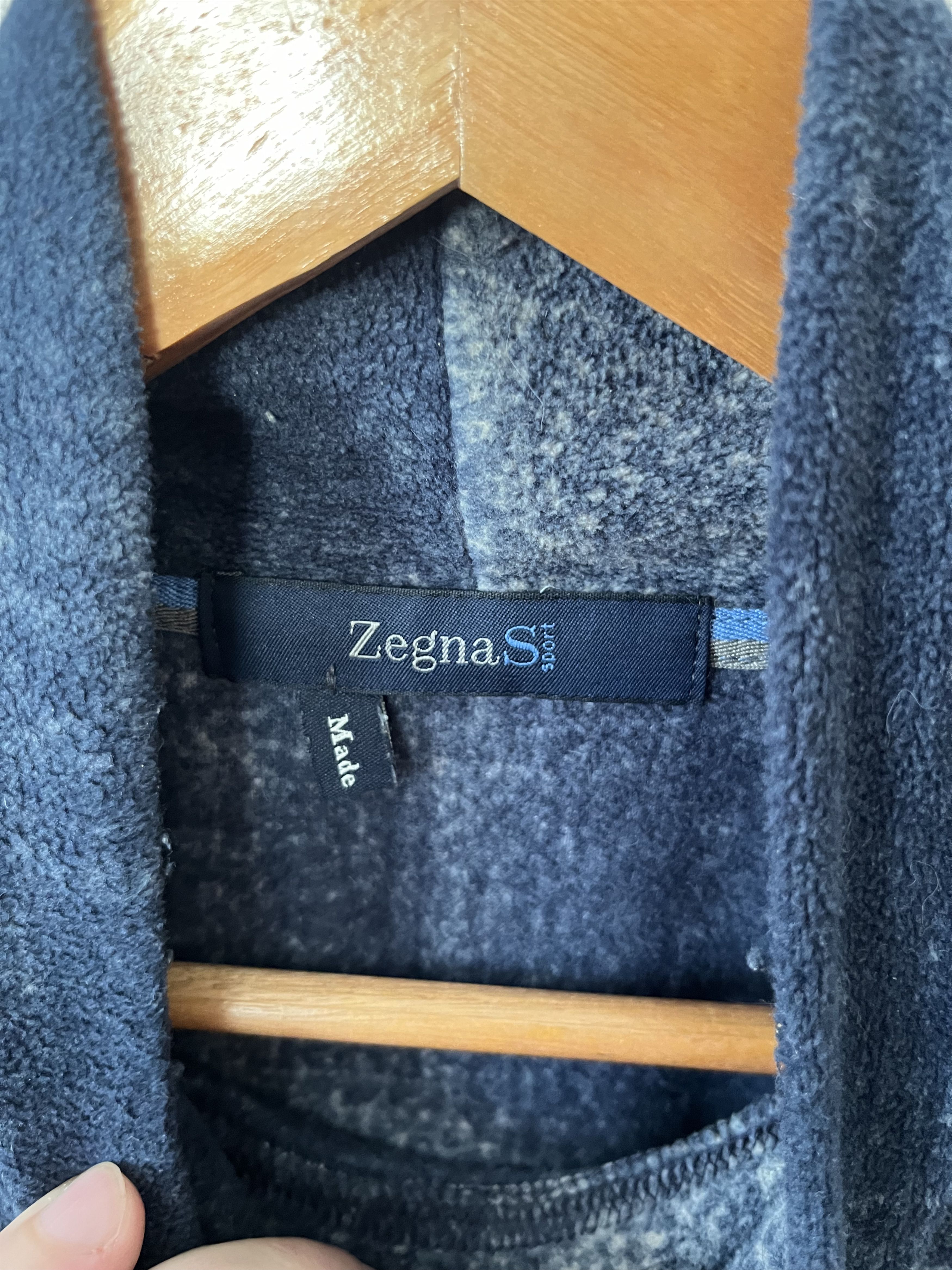 Ermenegildo Zegna Zegna Sport Blue Check Fleece Lightweight Sweatshirt Size US M / EU 48-50 / 2 - 4 Thumbnail
