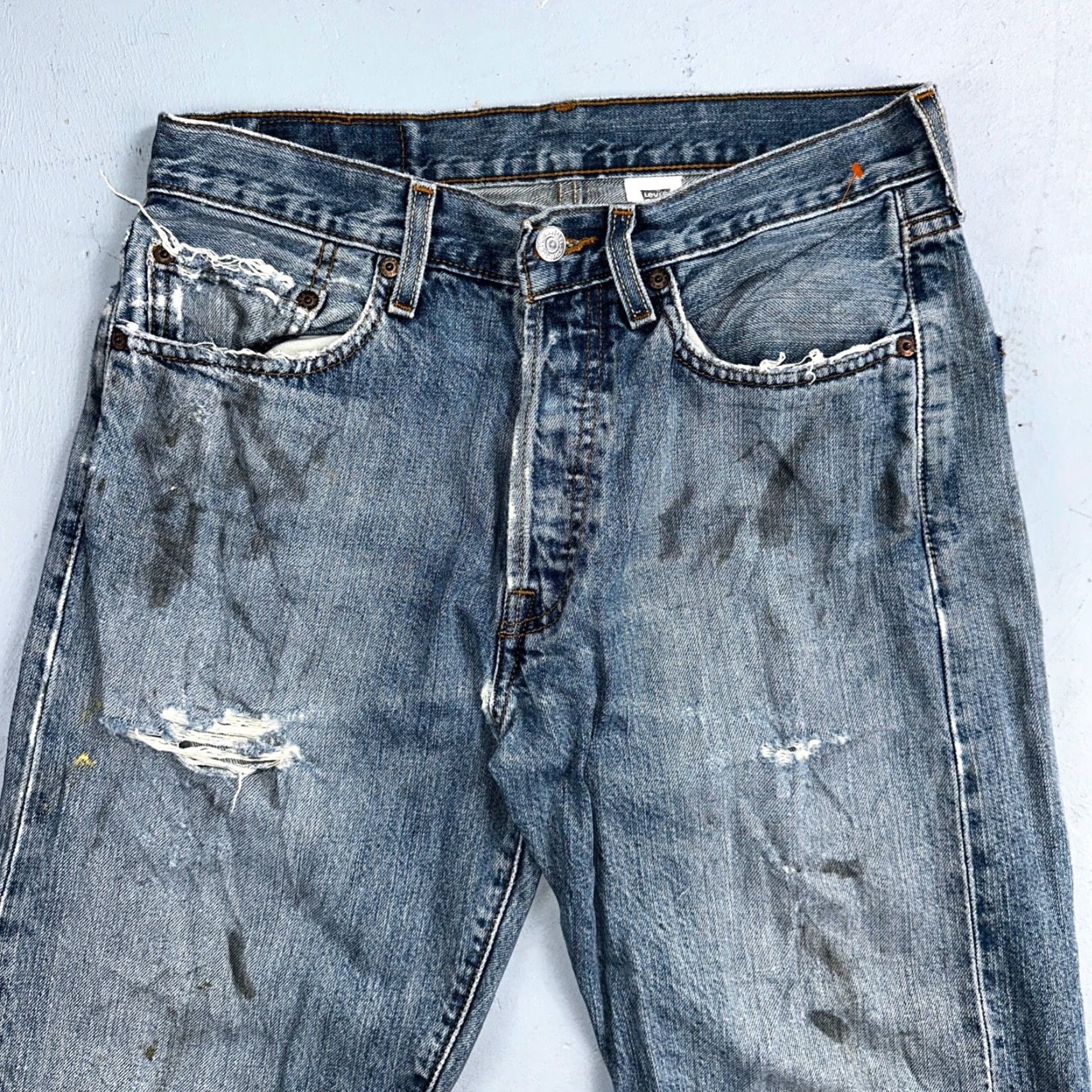 Levi's VINTAGE Levi's 501 Jeans Straight Levi's Men 31x32 Blue Denim 90s 501 Series Regular Mens Jeans Size US 31 - 2 Thumbnail