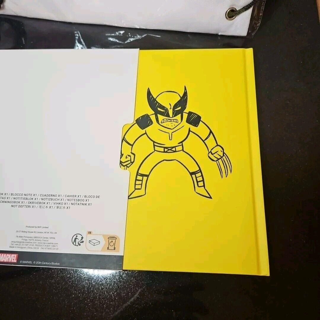 Marvel Comics Deadpool Wolverine BFF Hat Sling Bag Socks Notebook Gift Bun Size ONE SIZE - 9 Thumbnail