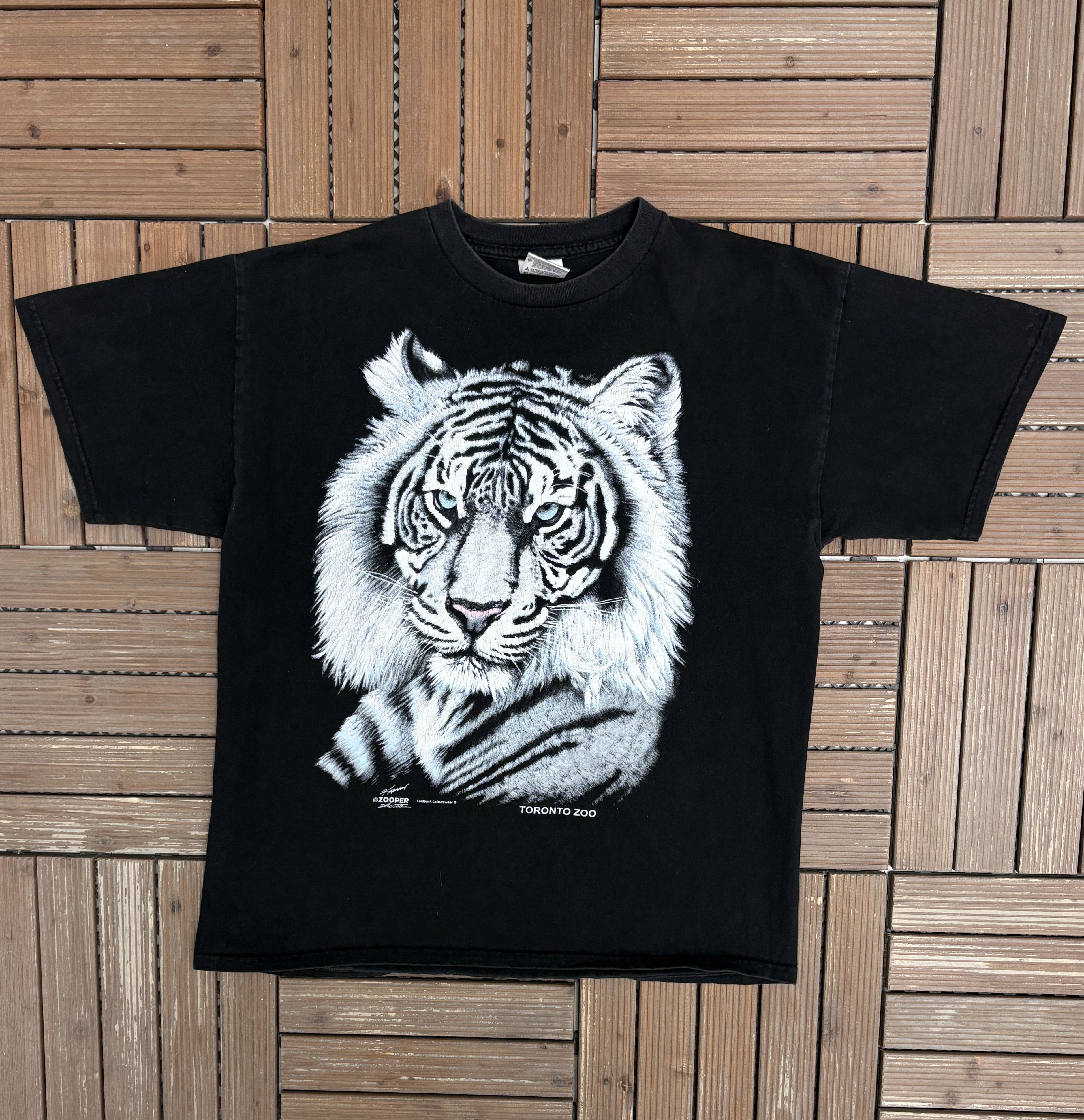 Vintage Toronto Zoo White Tiger Vintage Black T-Shirt Tee Size US XL / EU 56 / 4 - 1 Thumbnail