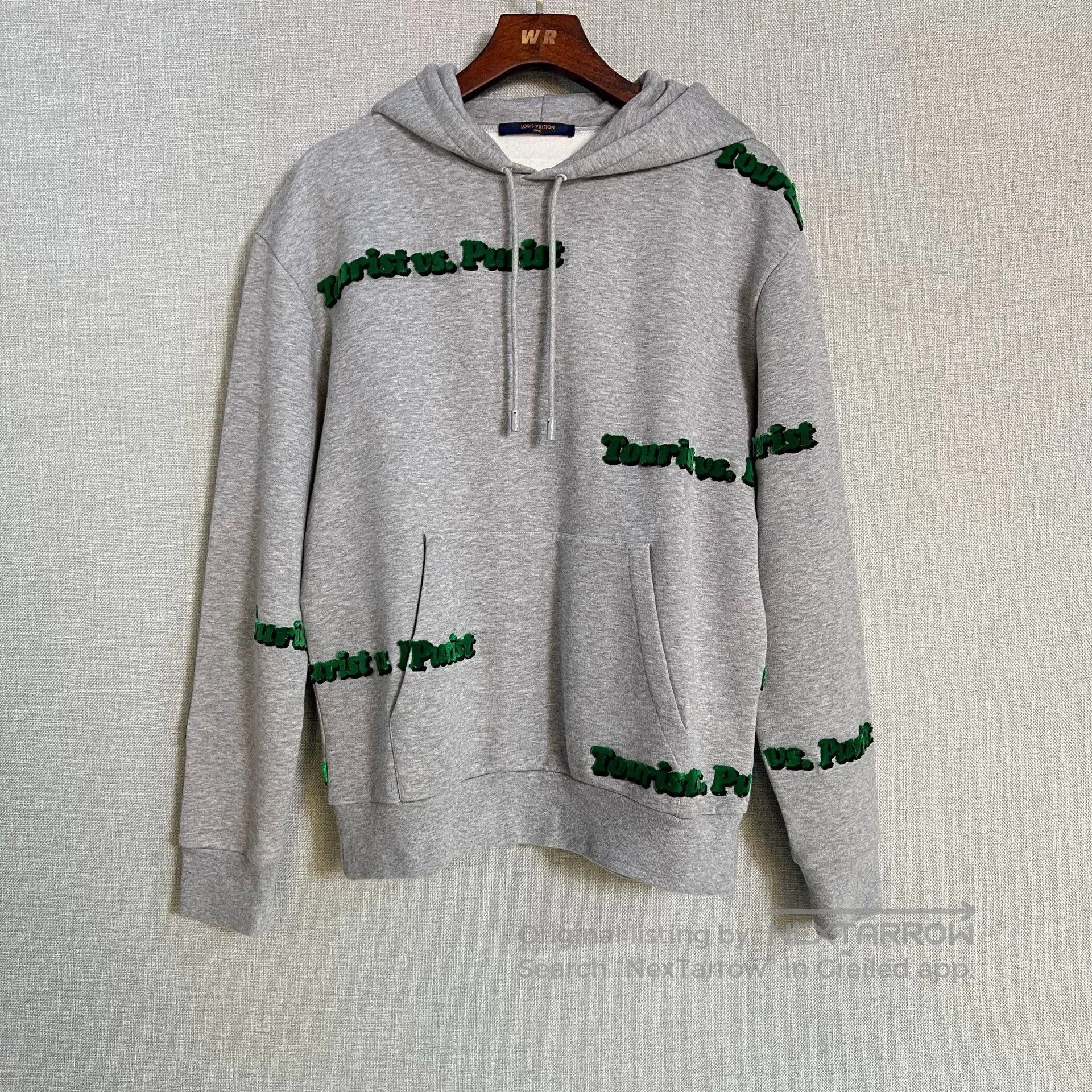 Louis Vuitton Louis Vuitton Gray Flocked Tourist Letter Hoodie. Size US S / EU 44-46 / 1 - 1 Thumbnail