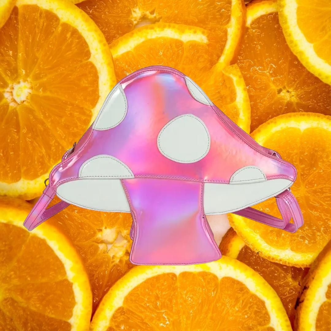 Other Pink Kawaii Mushroom Shaped Raver Bag, Cute Trippy Crossbody Size ONE SIZE - 1 Thumbnail