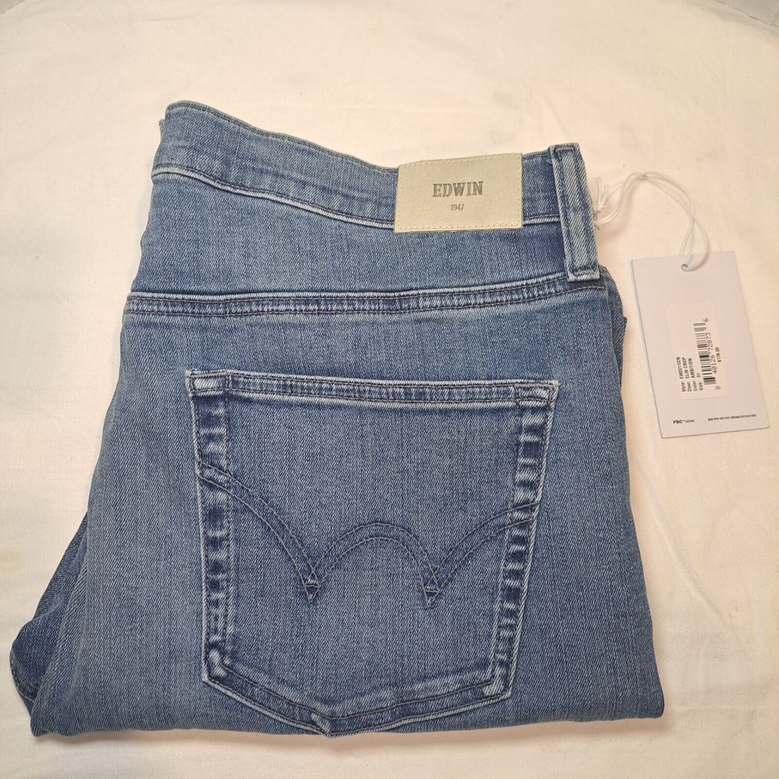 Edwin Edwin Jeans Elin Crop Straight Leg Denim Ambition Sz 31 NWT Size 31" - 7 Thumbnail