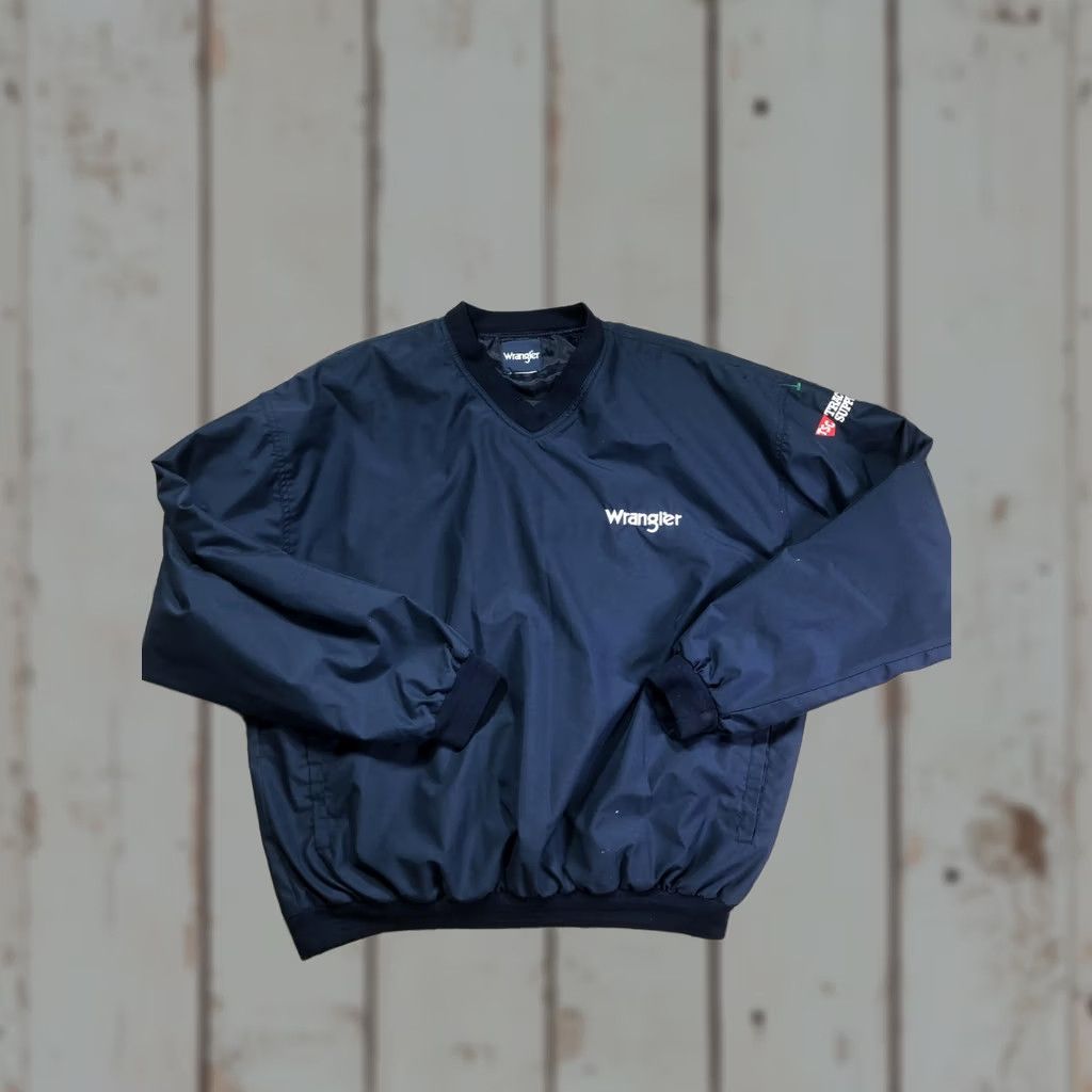 Wrangler Wrangler Jacket Mens XL Blue Pullover Windbreaker Lined Casual Workwear Elastic Waist Pockets Logo Embroidered TS Patch Vintage No Size US XL / EU 56 / 4 - 1 Thumbnail