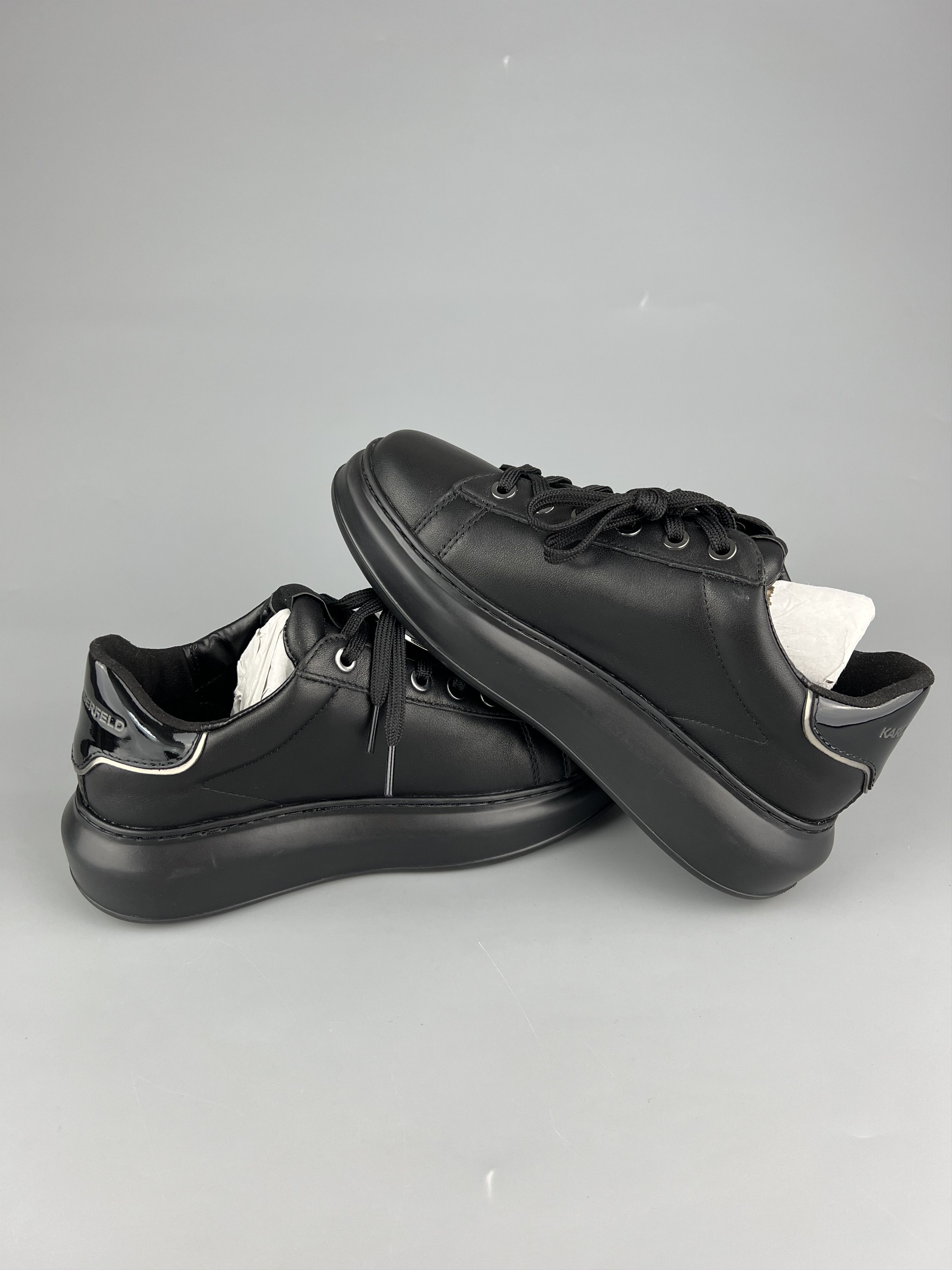 Karl Lagerfeld Karl Lagerfeld Women's Black Leather Sneakers Size US 5 / IT 35 - 5 Thumbnail