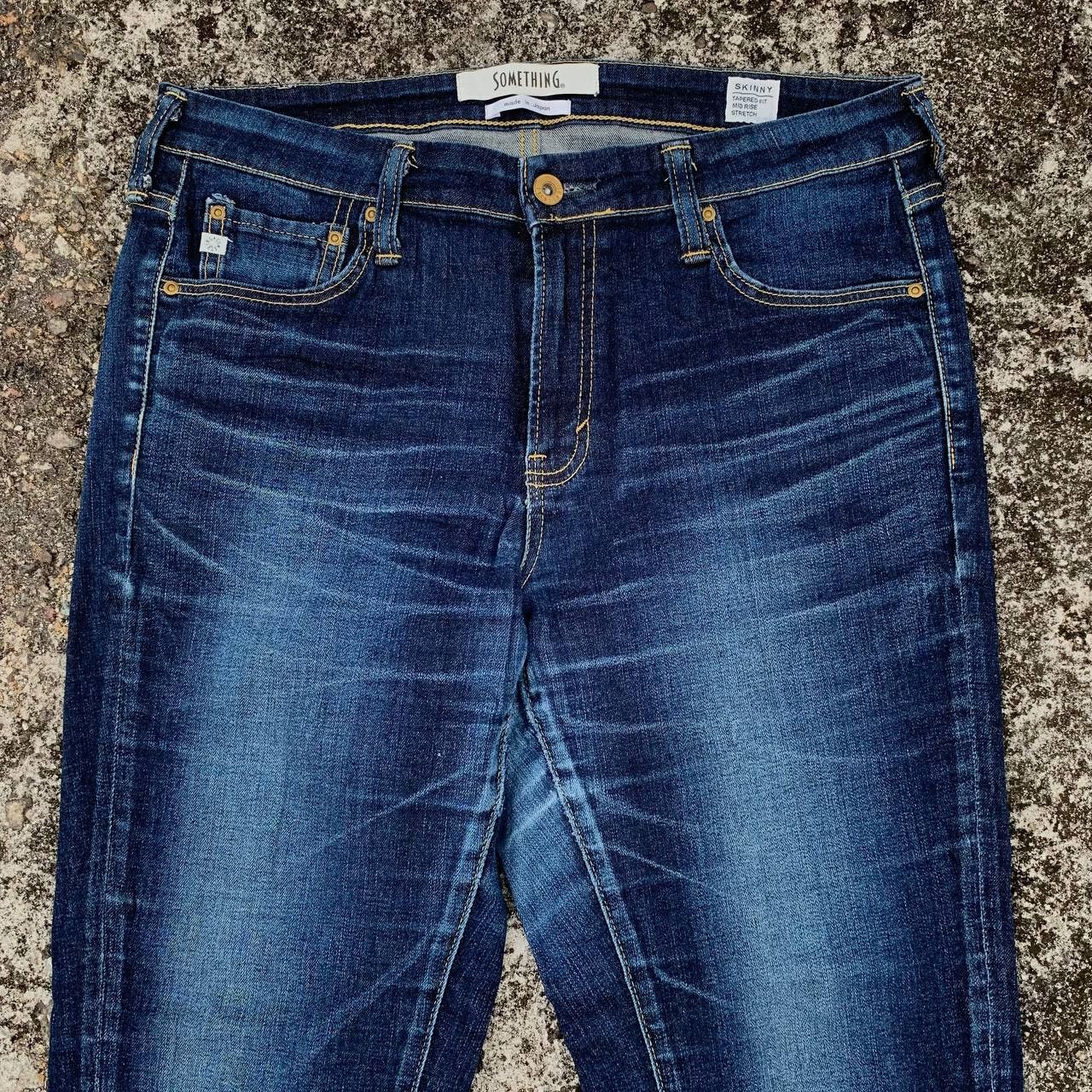 Japanese Brand Women Something Skinny Tapered Jeans Blue Wash Denim Size 34" / US 12 / IT 48 - 3 Thumbnail