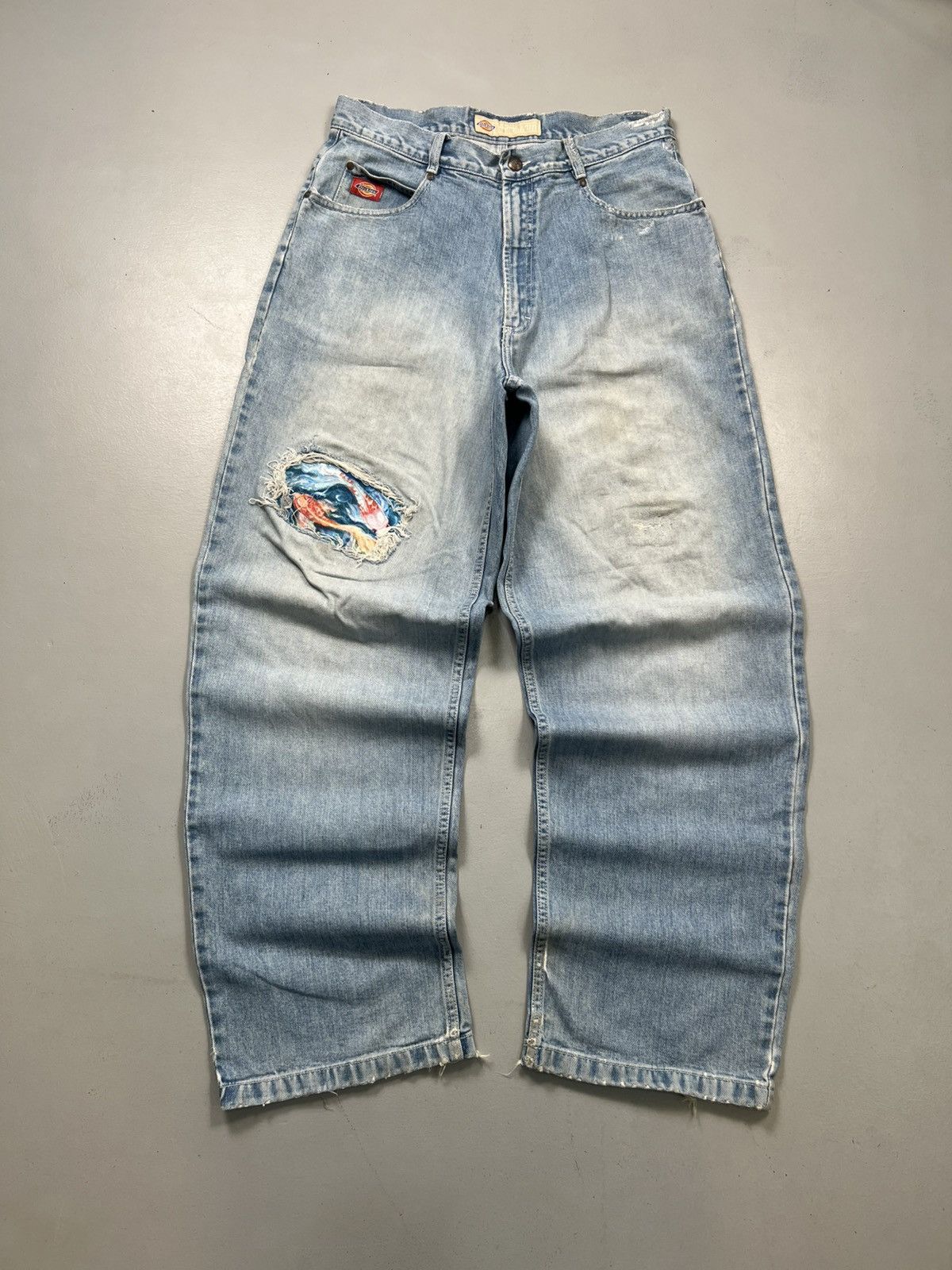 Dickies Rare vintage dickies big daddy hand made painted knee denim Size US 34 / EU 50 - 1 Thumbnail