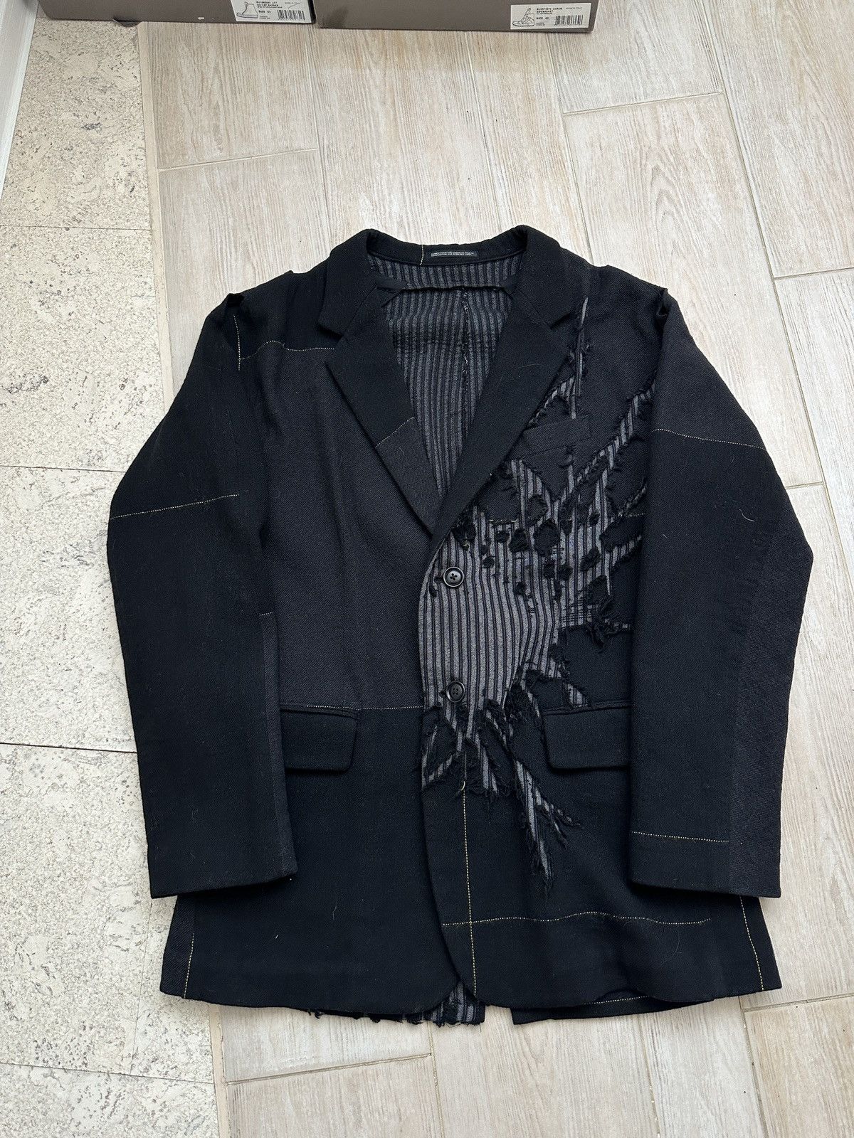 Yohji Yamamoto Yohji Yamamoto 16aw ruined suit Size 50R - 2 Thumbnail