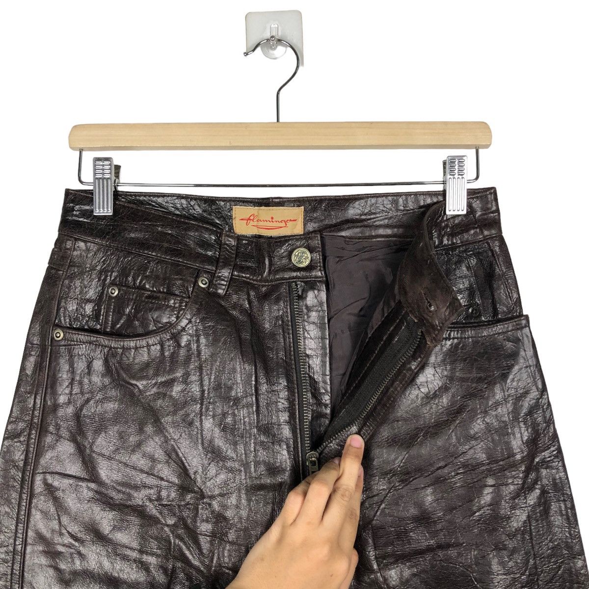 Genuine Leather 🔥Rare Flammingo Genuine Leather Pants Inspire by Hysteric Size US 28 / EU 44 - 9 Thumbnail