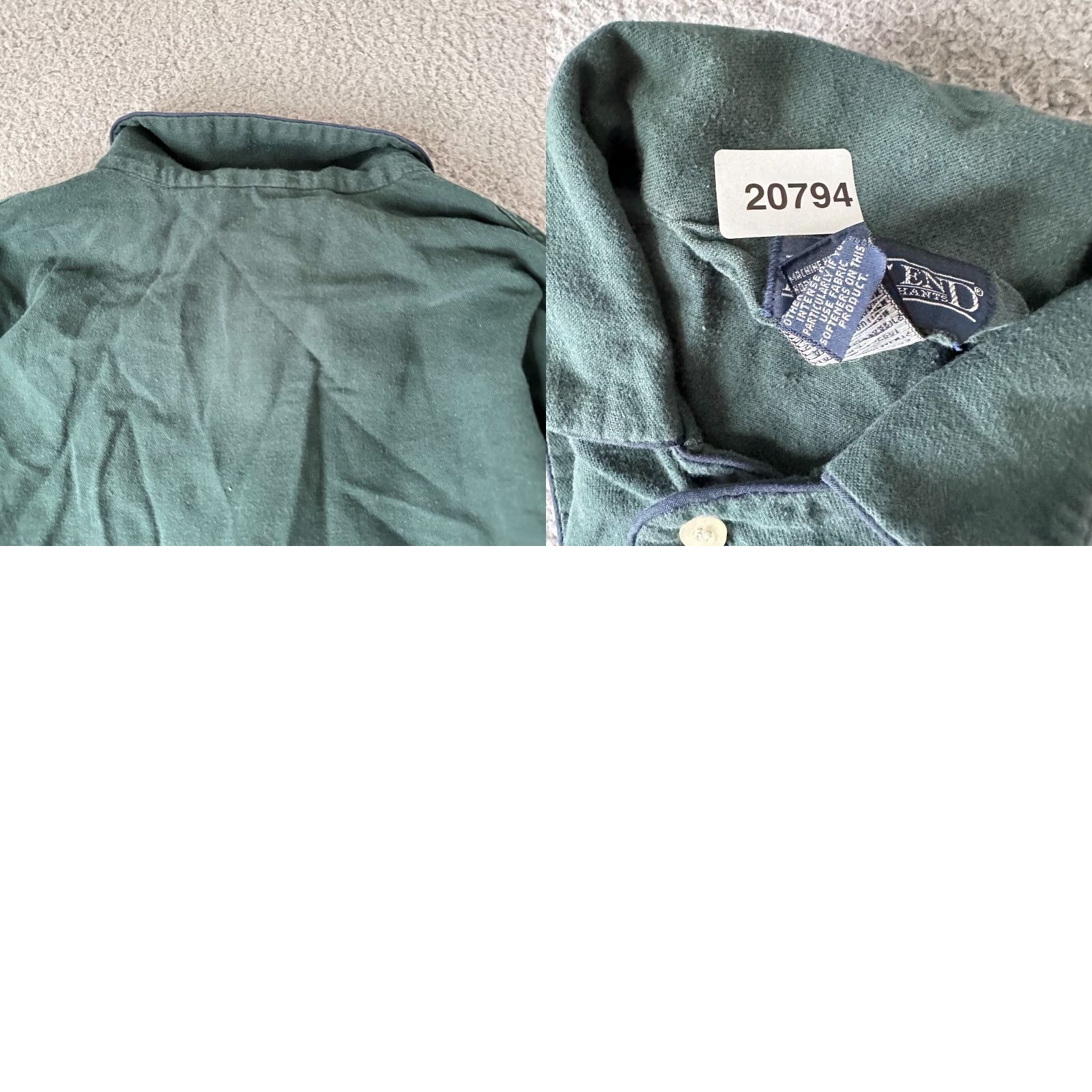 Lands' End VINTAGE Lands' End Shirt Mens Adult Large Green Cotton Flannel Button-Up 90s Mar Pockets Size US L / EU 52-54 / 3 - 9 Thumbnail