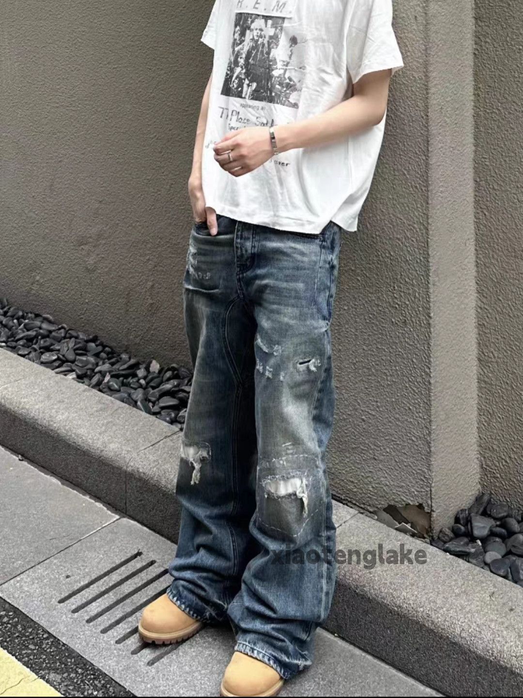 Jean xz vintage washed faded utility punk yuppie patch jeans Size US 32 / EU 48 - 4 Thumbnail
