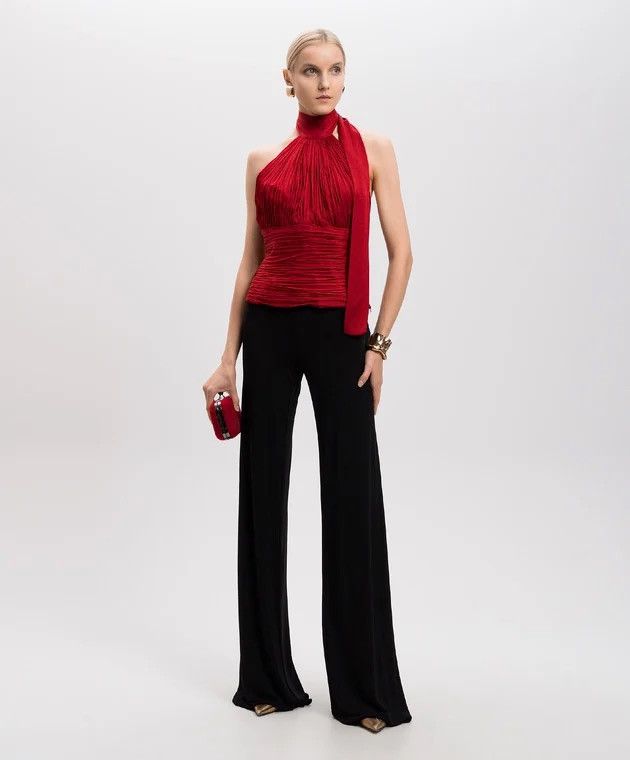 Jean Paul Gaultier Jean Paul Gaultier Women’s Black Flared Pants Size 46 Size 32" / US 10 / IT 46 - 2 Thumbnail