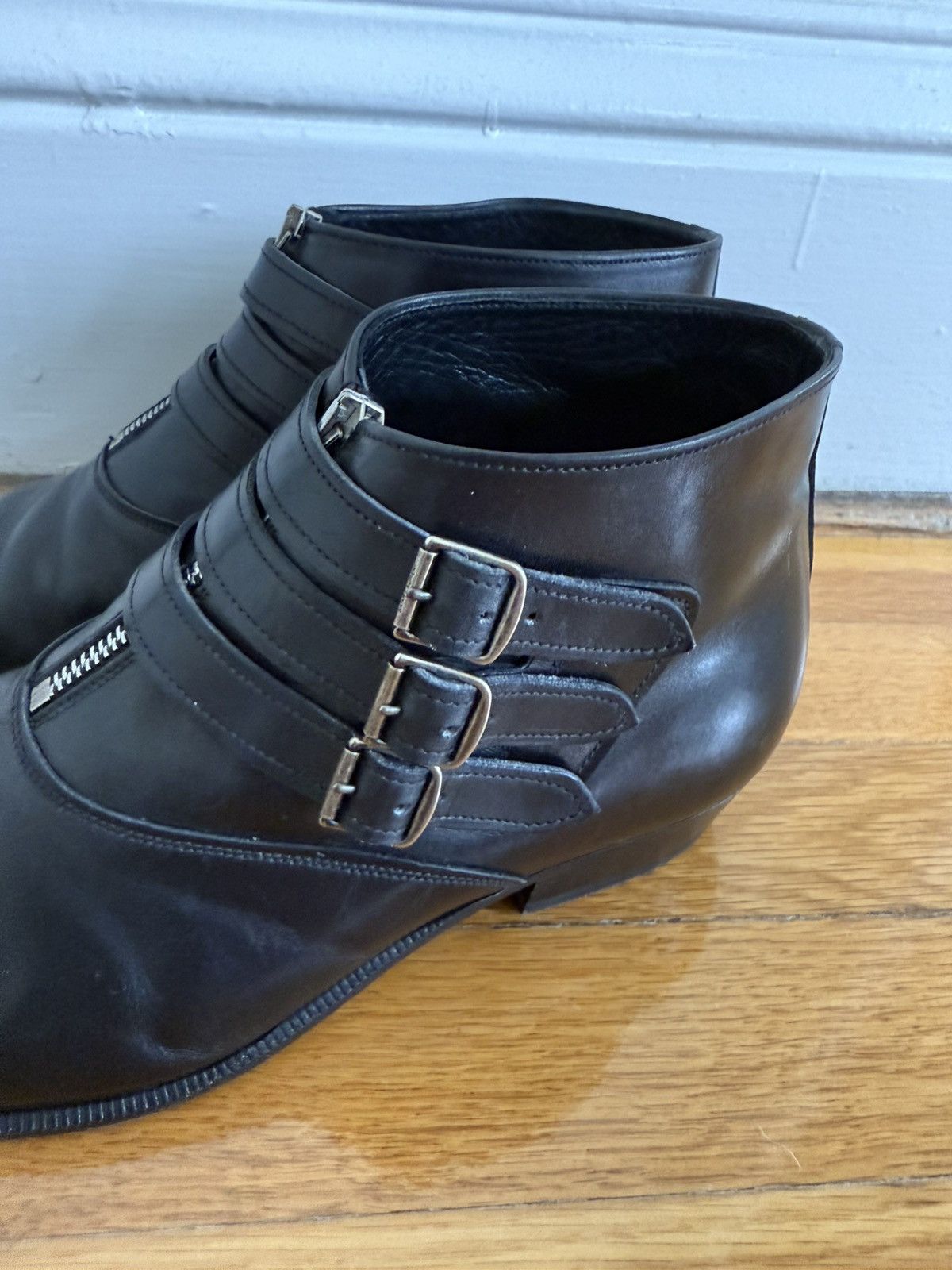 Hedi Slimane × Saint Laurent Paris Grail Saint Laurent boots 2014 40.5 8 leather Size US 8 / EU 41 - 4 Thumbnail